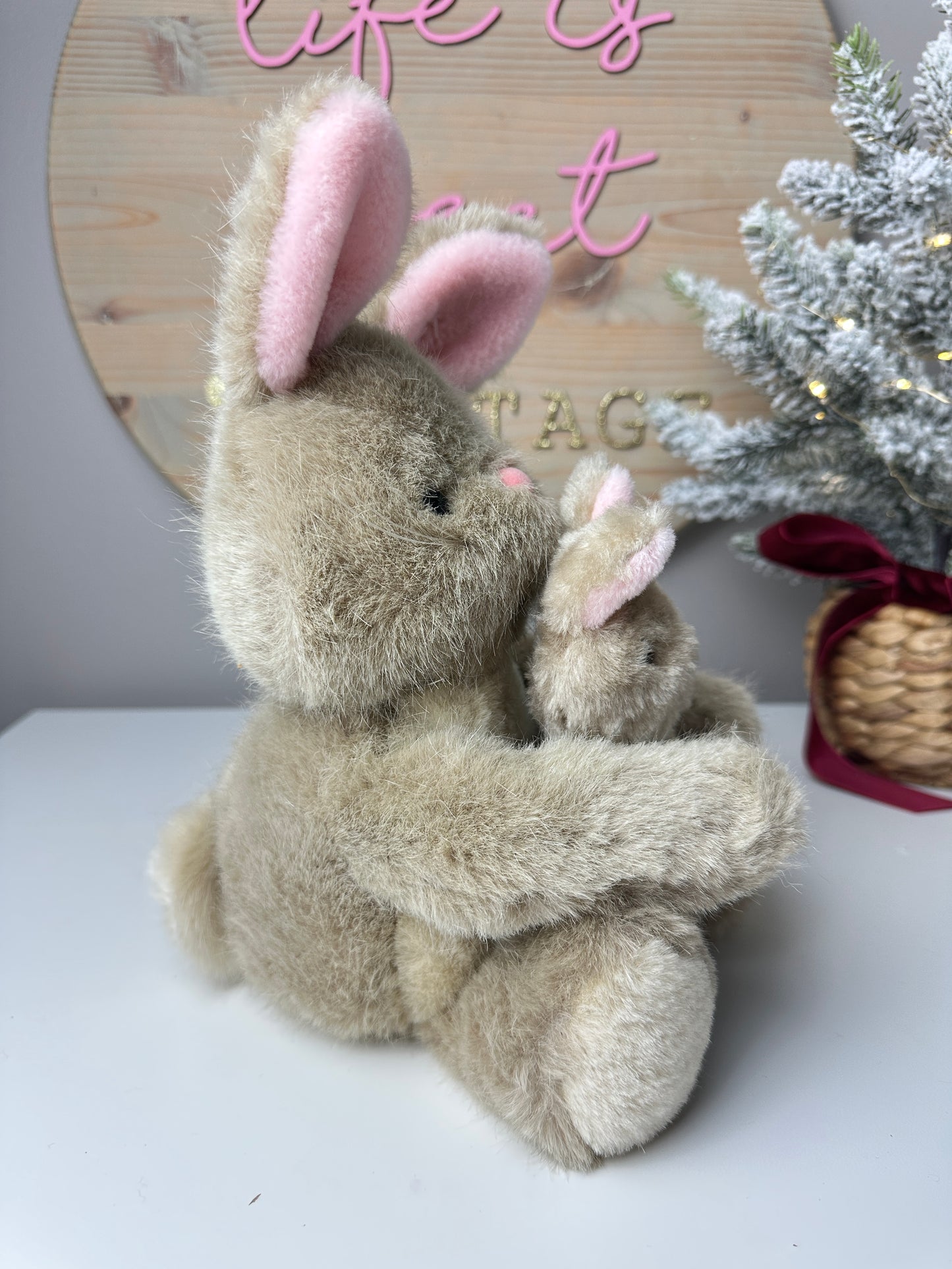 1984 Dakin Easter Bunny and Baby with Original Tag