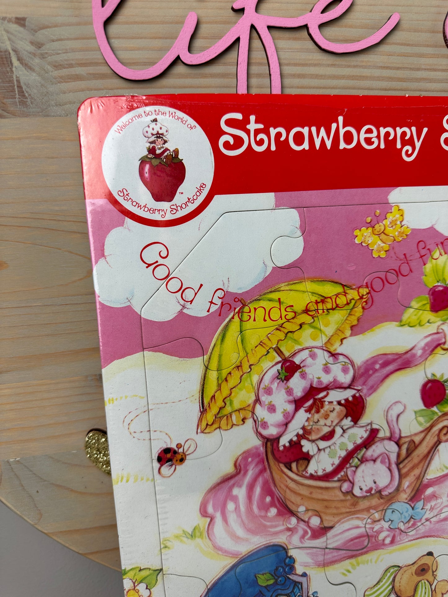 1980s Craftmaster Strawberry Shortcake Large Tray Puzzle (Sealed) Featuring the Soda Stream