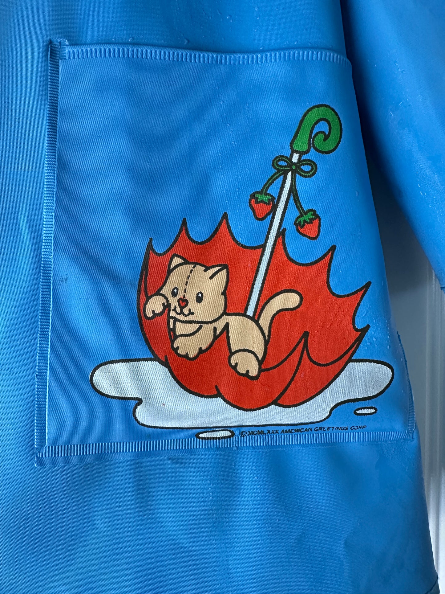 1980s Strawberry Shortcake Rain Jacket Slicker "Here Comes Sunshine" Size 6