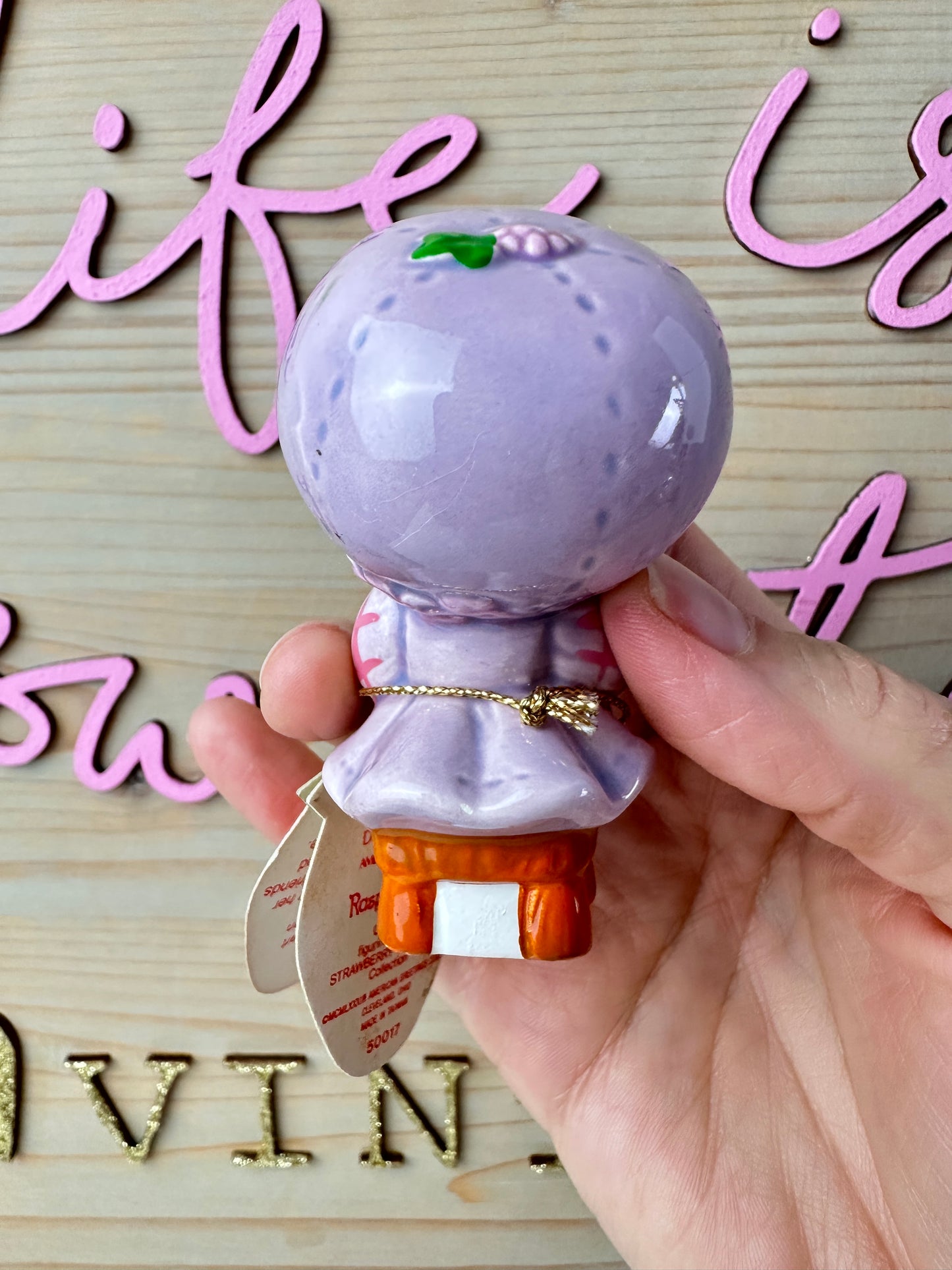 1980s AGC Strawberry Shortcake Designer's Collection Raspberry Tart Porcelain Figurine w/ Tag