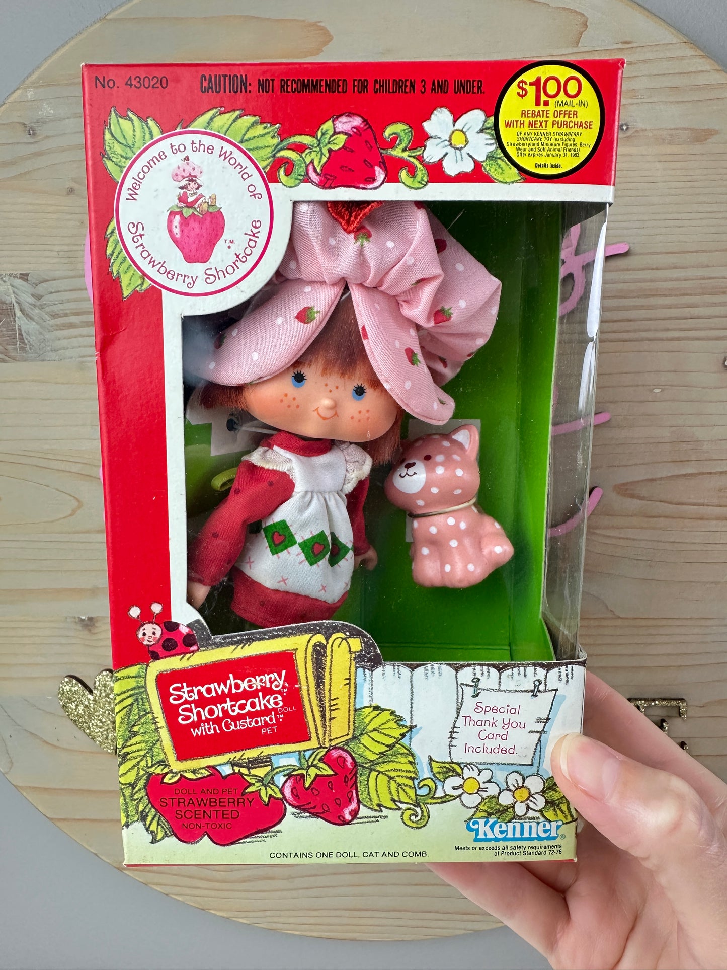 1982 Kenner Strawberry Shortcake with Custard Doll NRFB Sealed *Berry Vault*