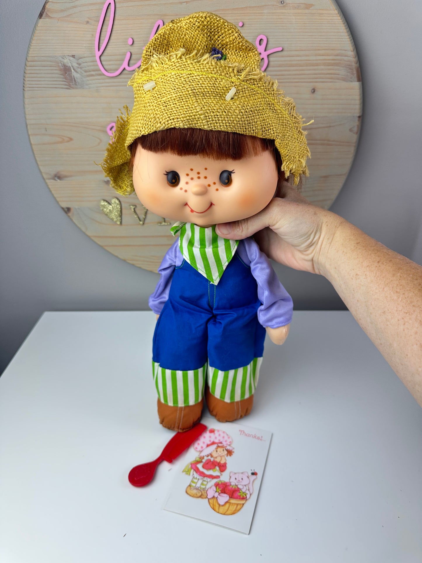 1980 Kenner Strawberry Shortcake Huckleberry Pie Vinyl Face Rag Doll *Berry Vault*