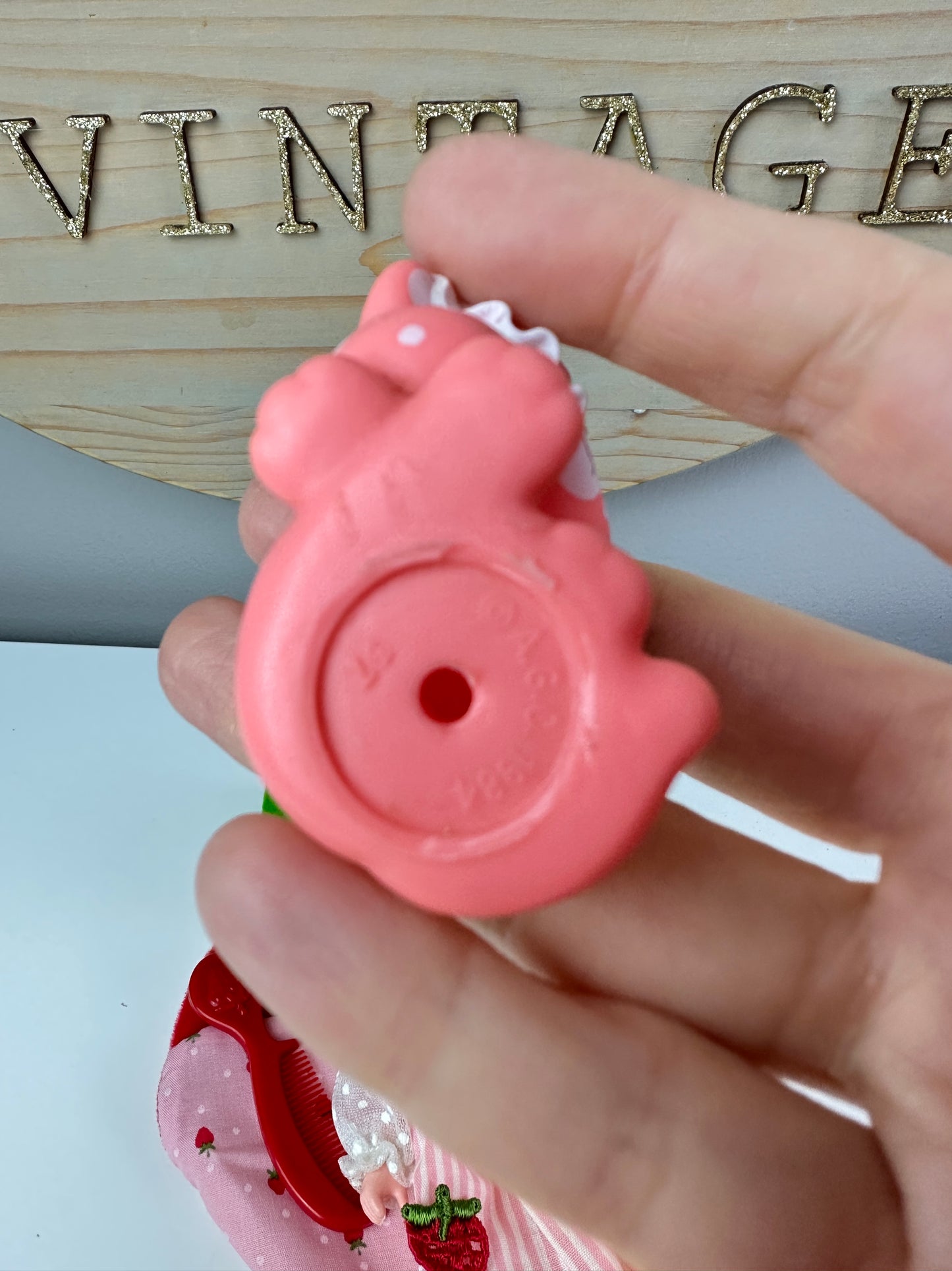 1984 Kenner Strawberry Shortcake with Custard Sweet Sleeper Doll with Sleeping Bag