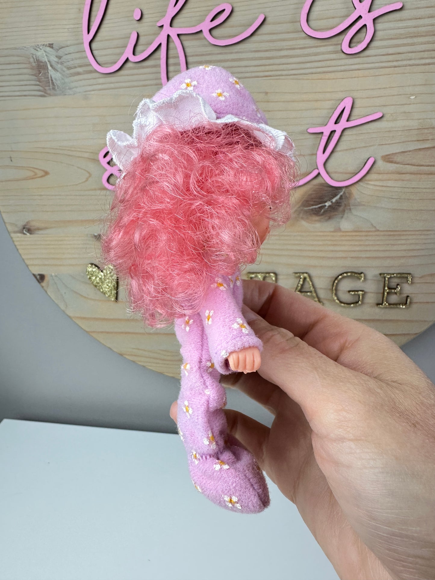 1984 Kenner Strawberry Shortcake Raspberry Tart with Sweet Sleeper Sweet Sleeper Doll