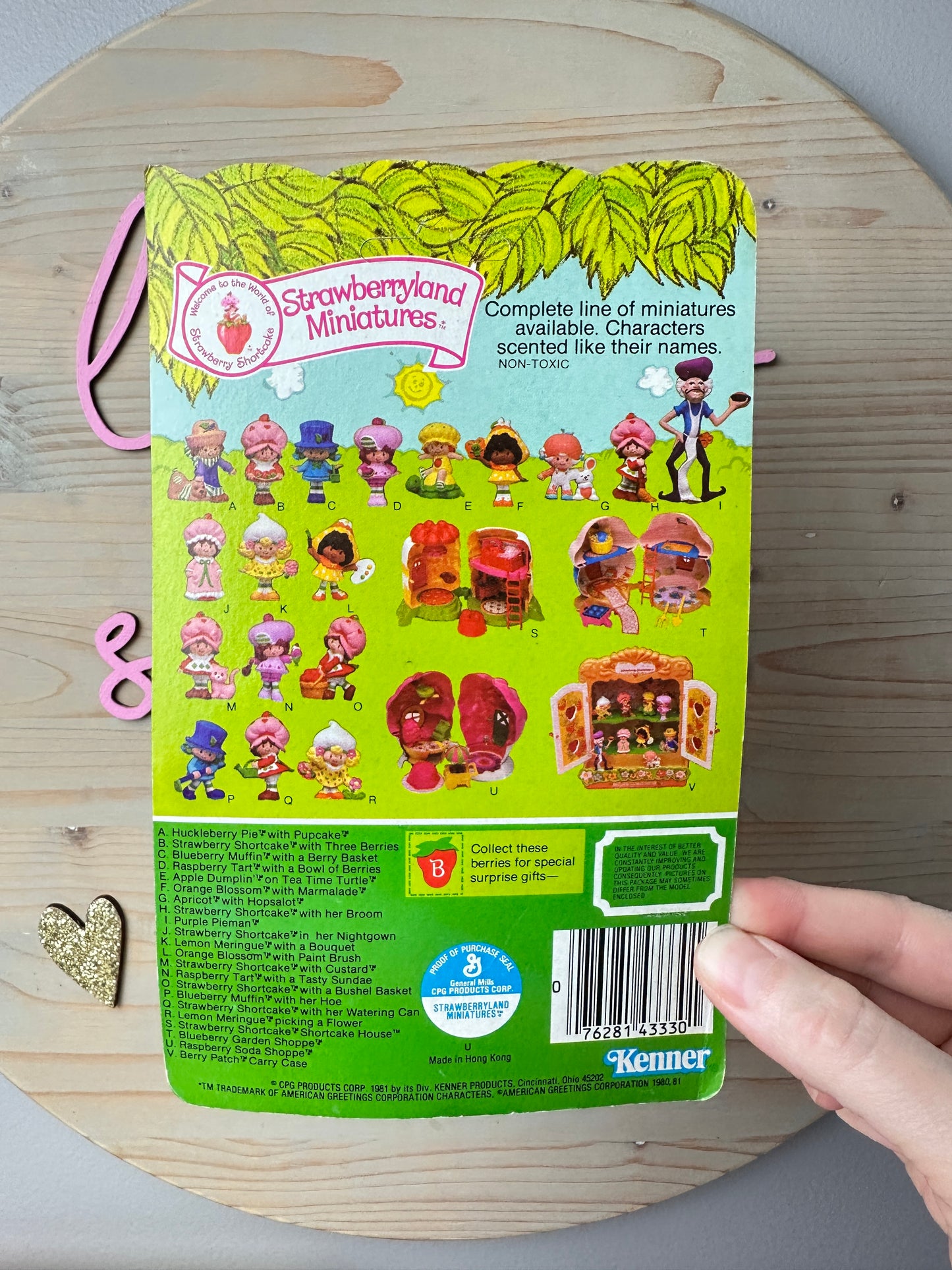 1981 Kenner Strawberry Shortcake Apple Dumplin' on Tea Time Turtle Miniature Figure MOC