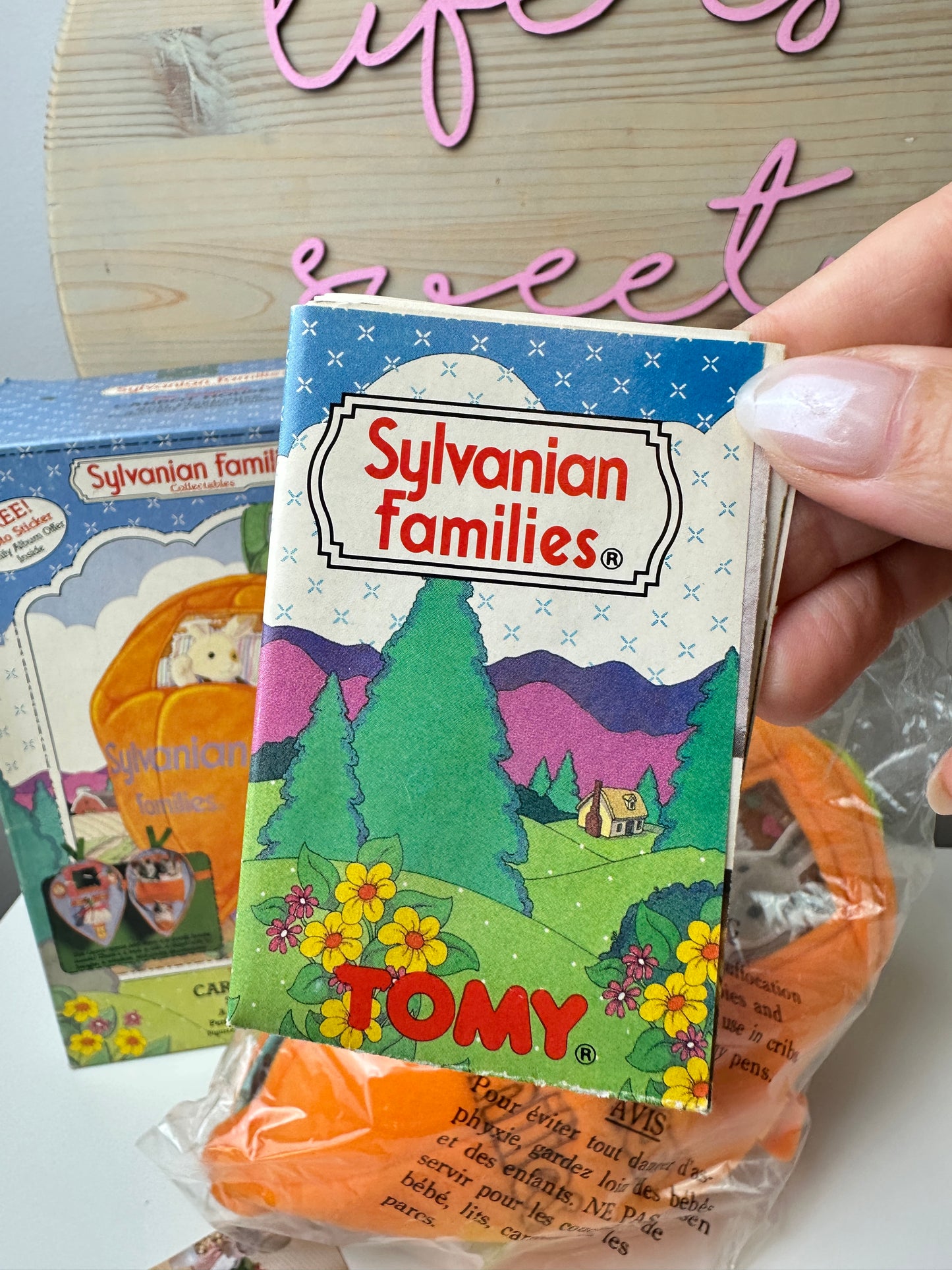 1980s Tomy Sylvanian Families Timbertop Family + Carrot House