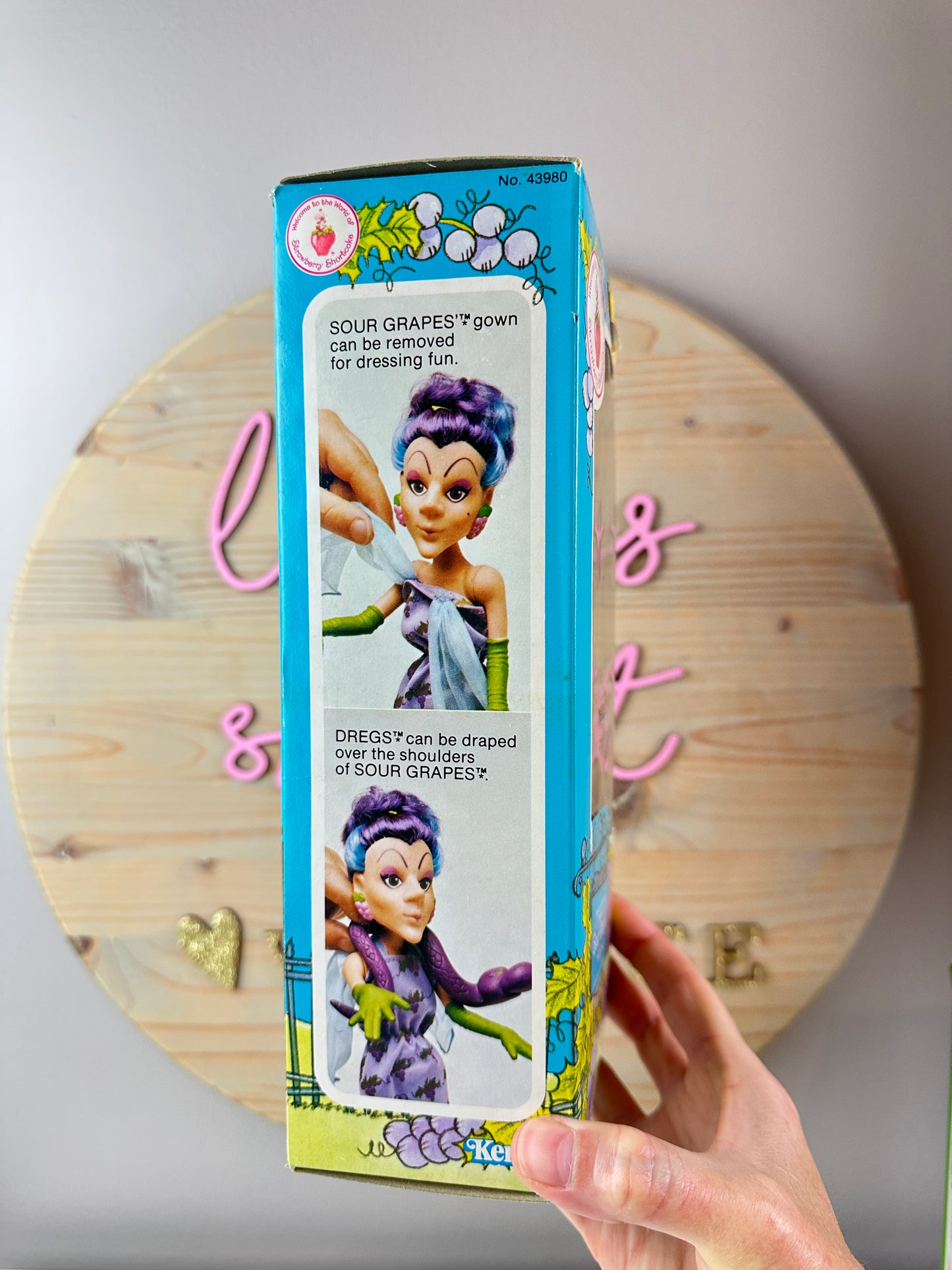 1982 Kenner Strawberry Shortcake Sour Grapes with Dregs Doll with Box