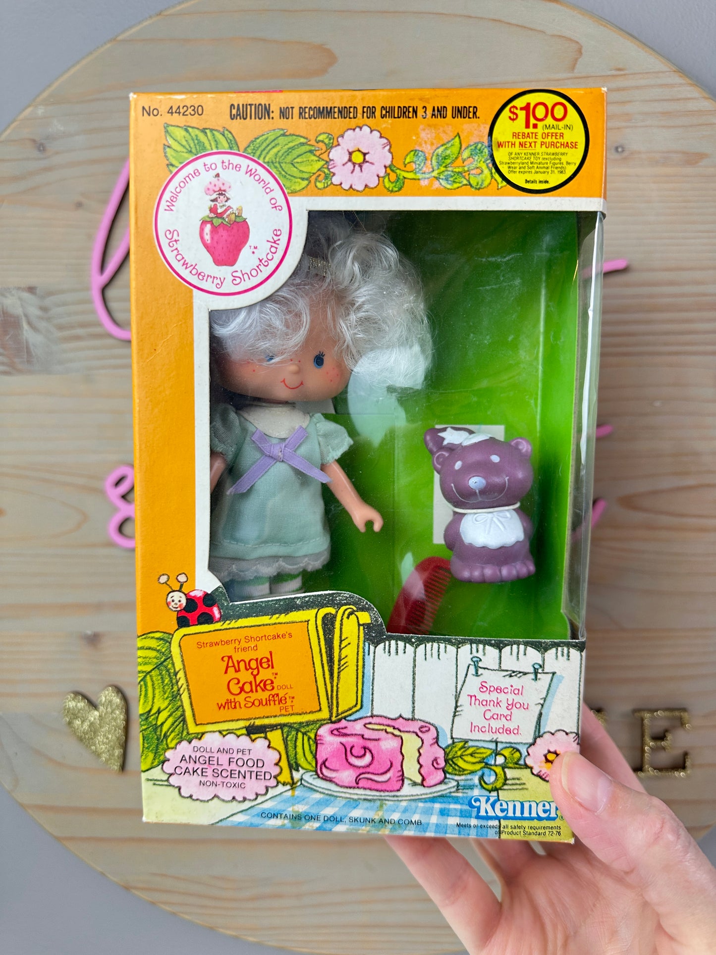 1982 Kenner Strawberry Shortcake Angel Cake with Souffle Doll MIB