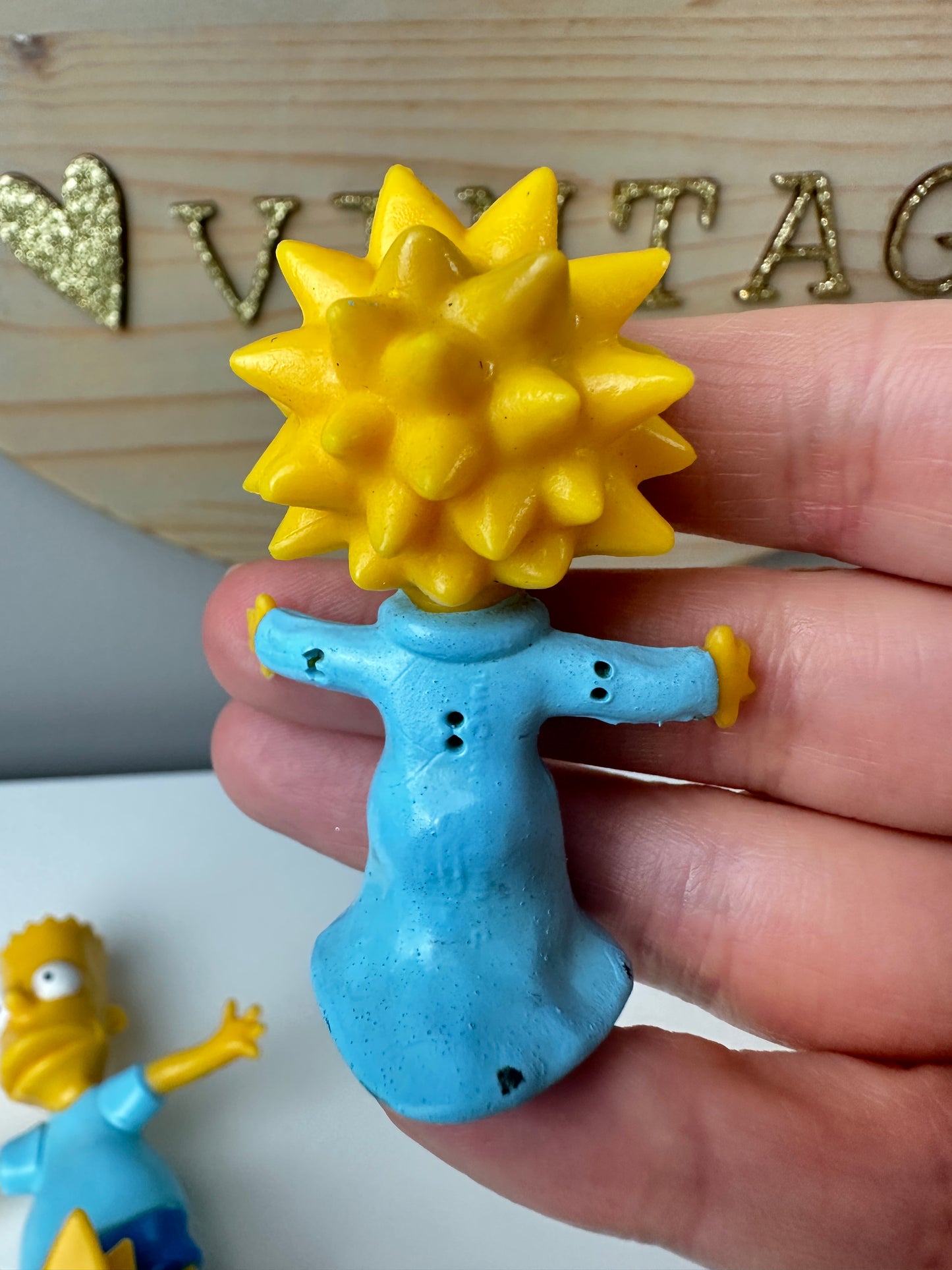 1990 Simpsons Poseables Bart, Lisa, and Maggie