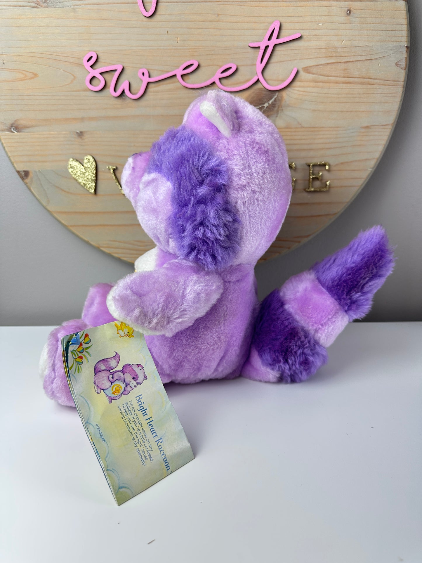 1984 Kenner Care Bear Cousin Brightheart Raccoon Unused with Tags