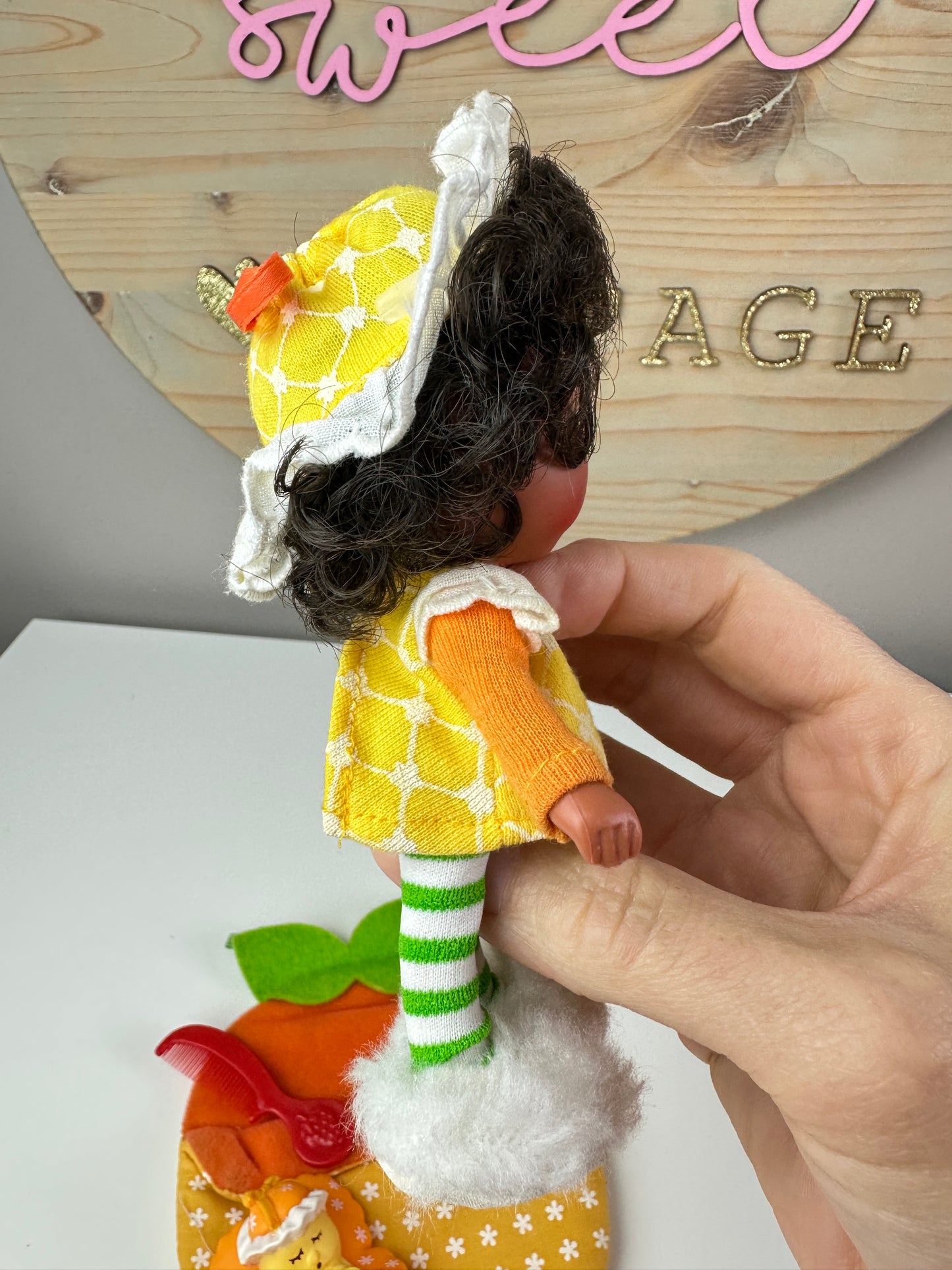 1984 Kenner Strawberry Shortcake Orange Blossom Sweet Sleeper Doll with Sleeping Bag