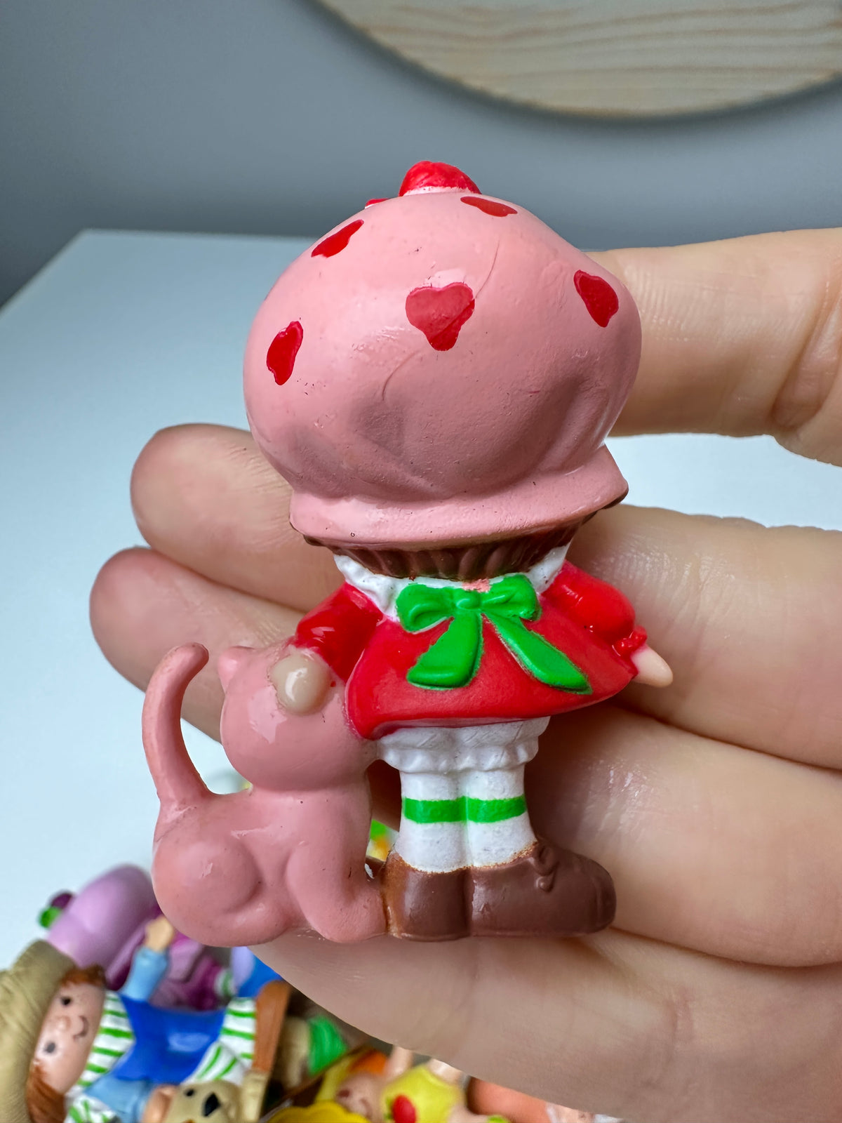 1980s Kenner Strawberry Shortcake with Custard Miniature PVC