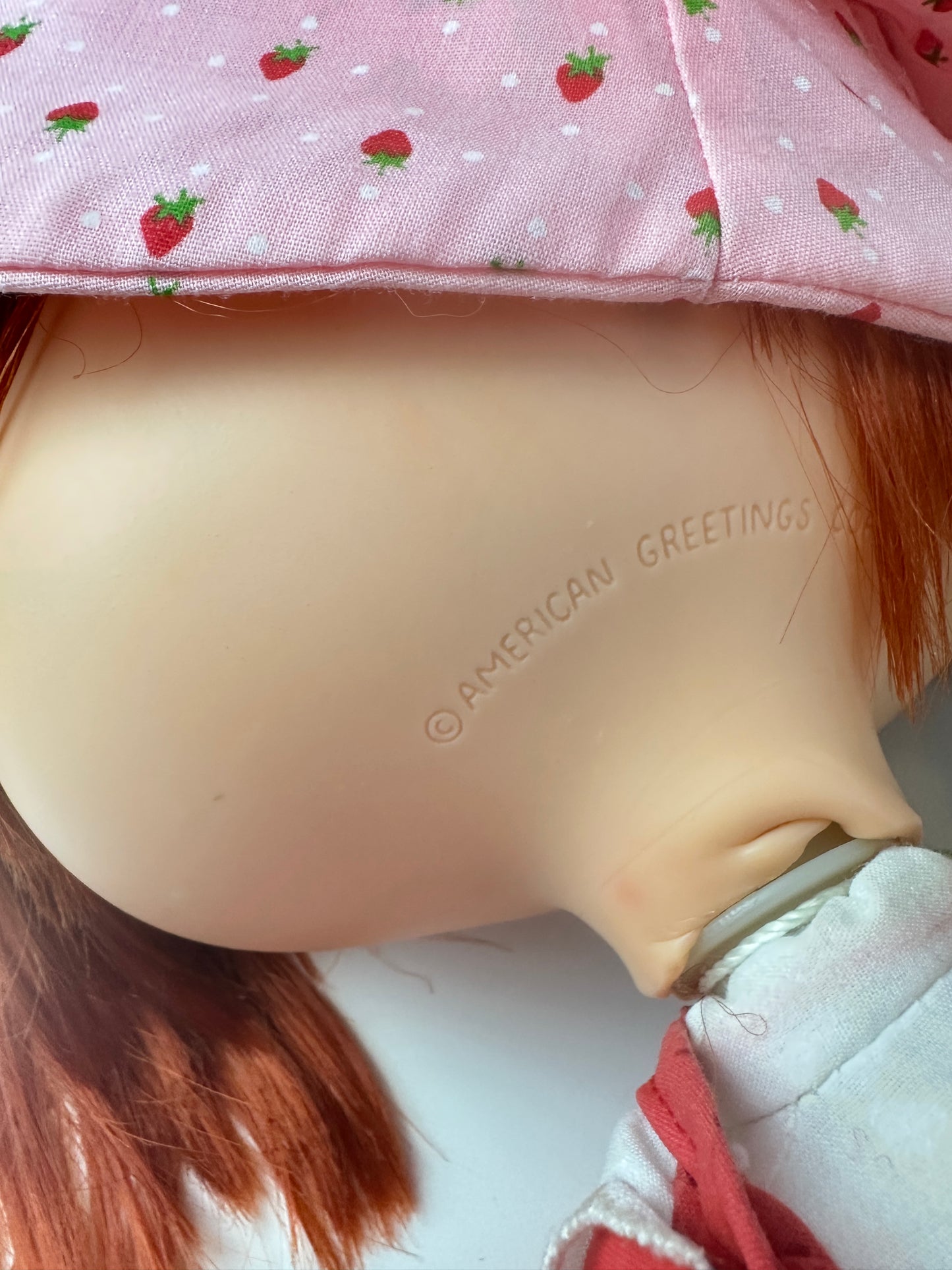 1980 Kenner Strawberry Shortcake Vinyl Face Rag Doll with Thank You Card