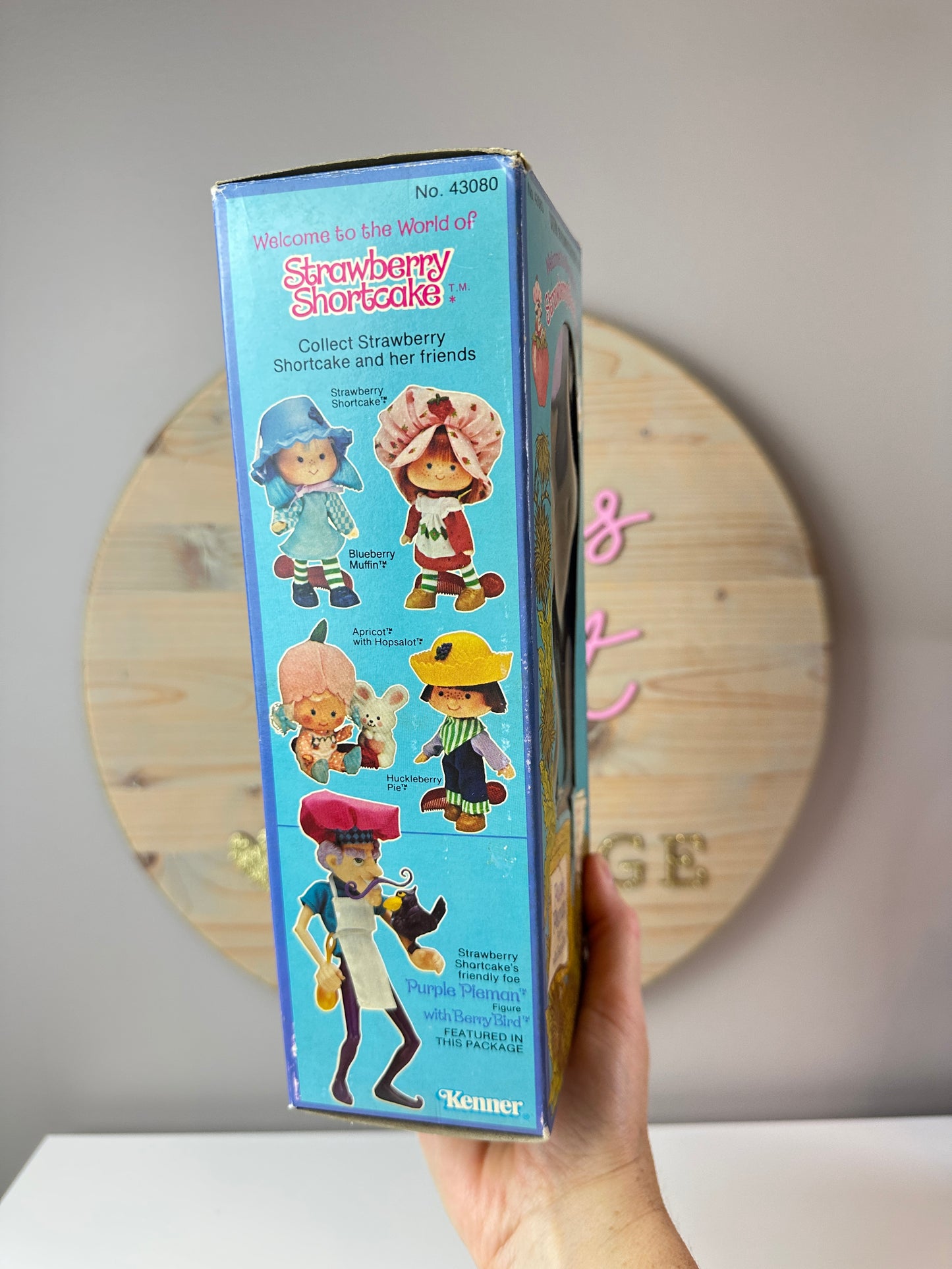1980 Kenner Strawberry Shortcake Purple Pieman with Berry Bird Doll with Box