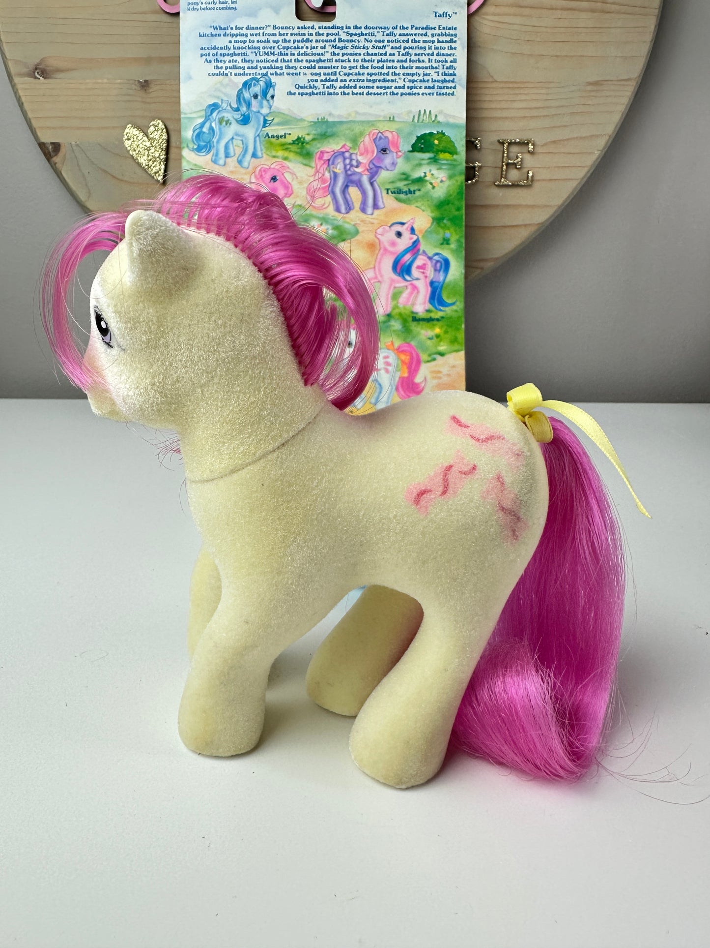1980s Hasbro My Little Pony So Soft Taffy with Accessories + Back Card