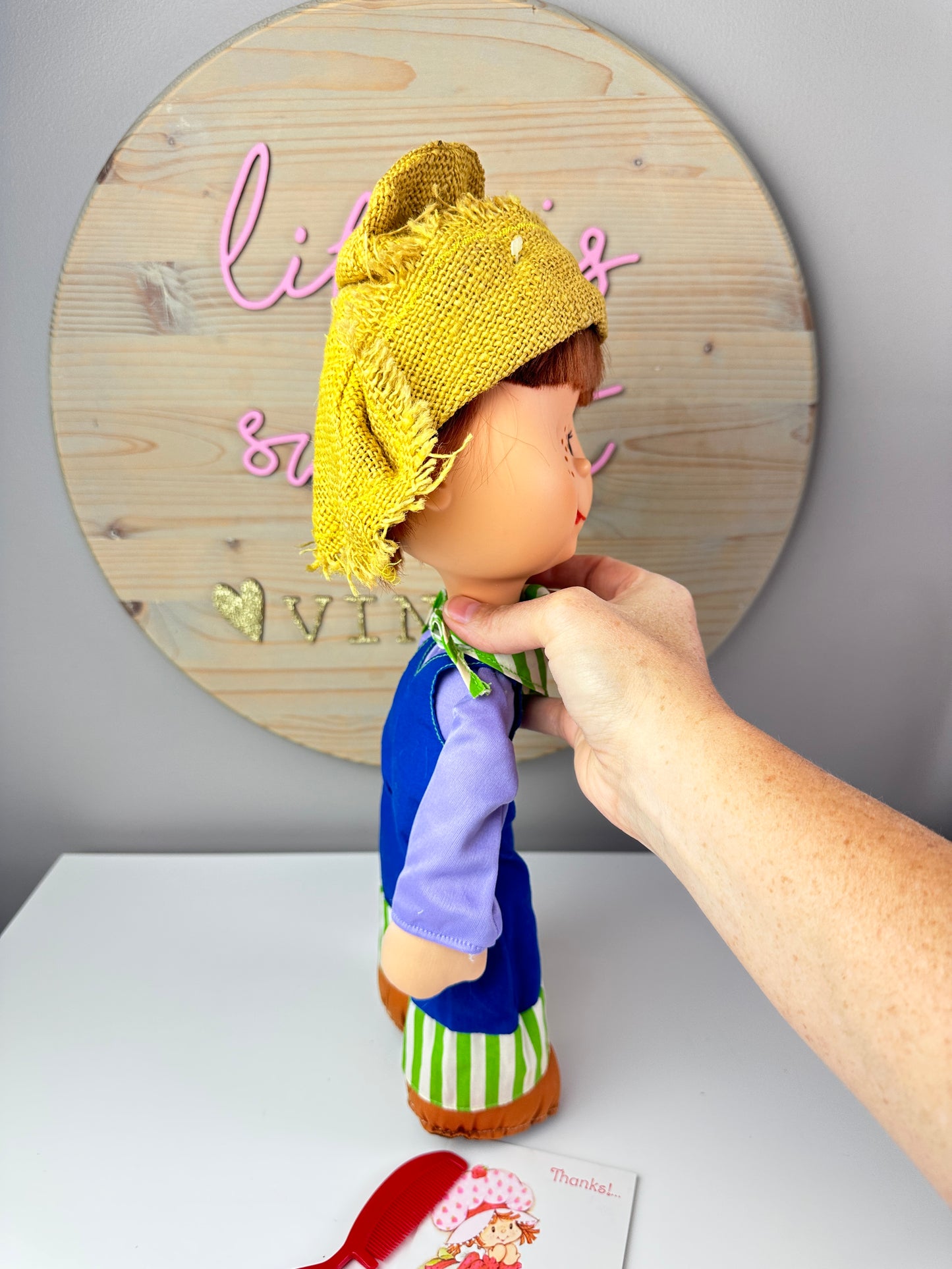 1980 Kenner Strawberry Shortcake Huckleberry Pie Vinyl Face Rag Doll *Berry Vault*