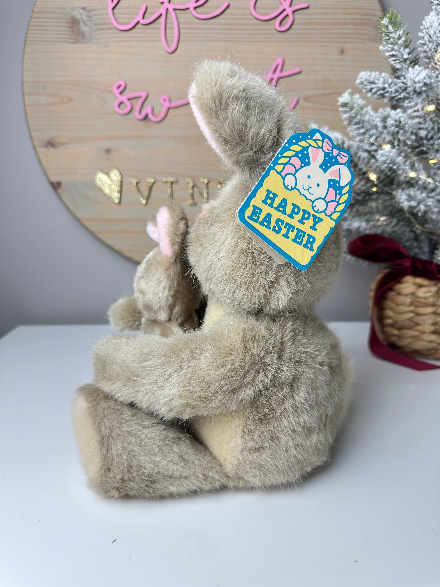 1984 Dakin Easter Bunny and Baby with Original Tag