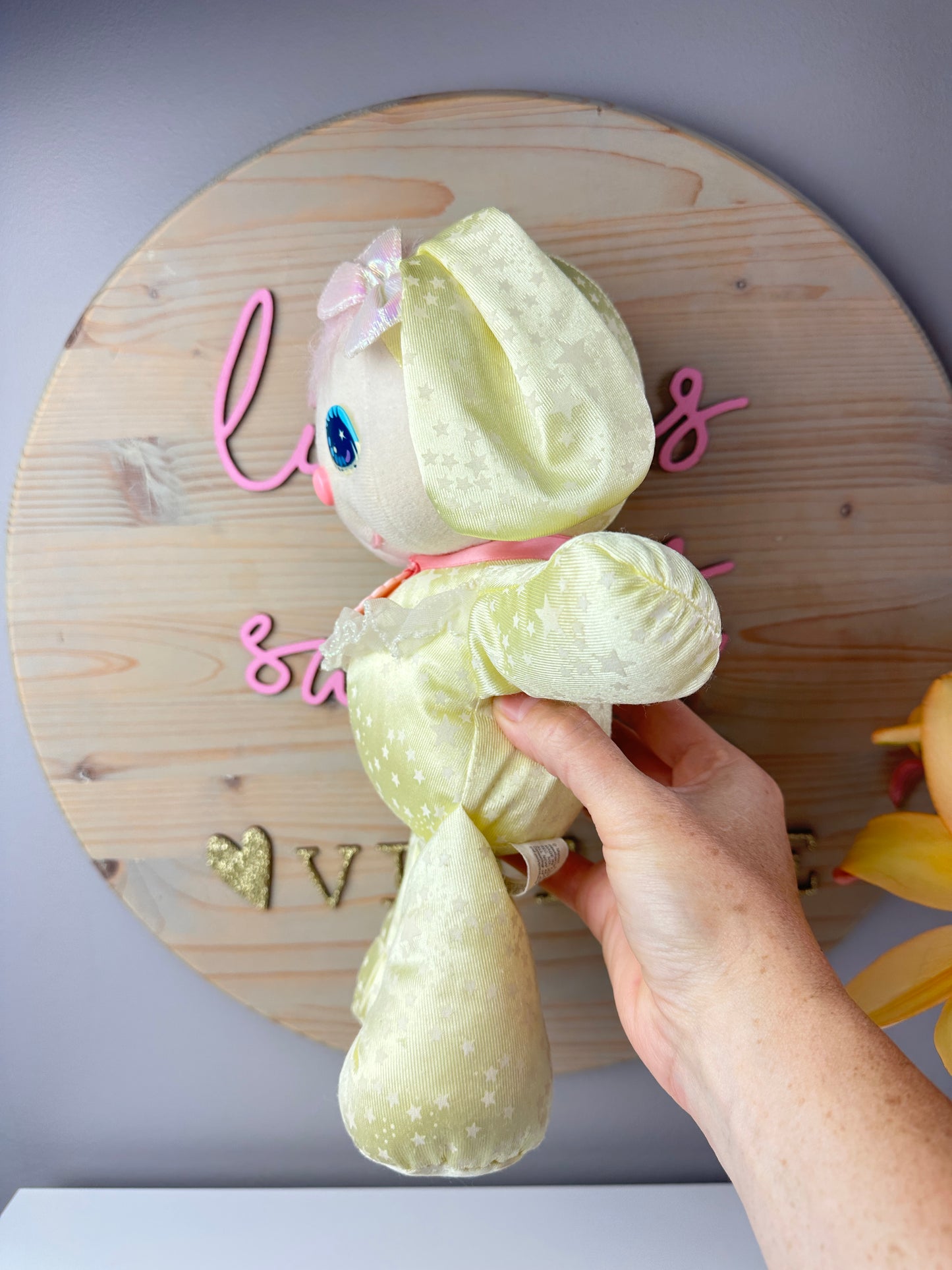 1989 Mattel PJ Sparkles Yellow Bunny