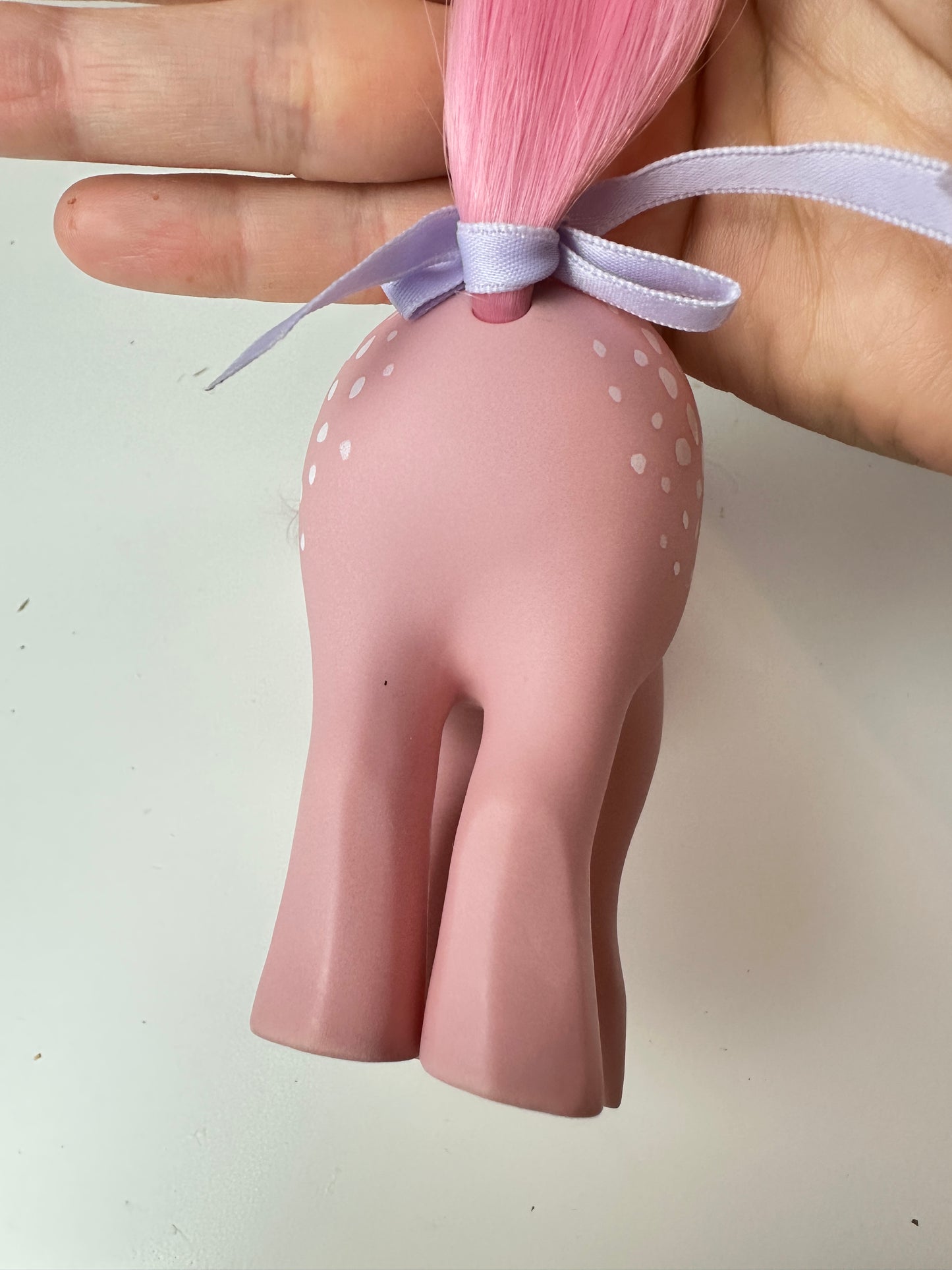 1980s Hasbro My Little Pony Concave Foot Cotton Candy with Ribbon