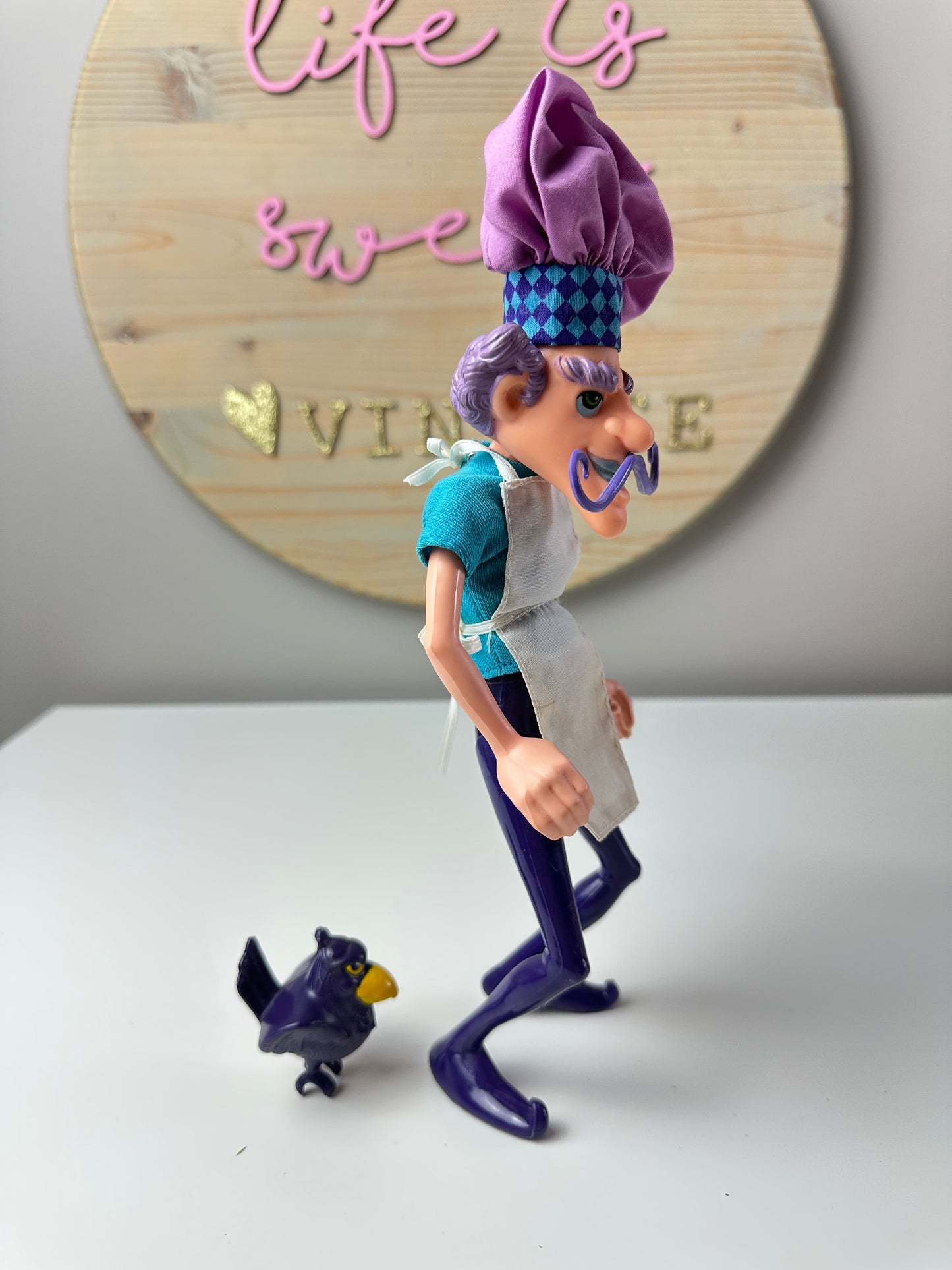 1981 Kenner Strawberry Shortcake Purple Pieman with Berry Bird Villain Doll