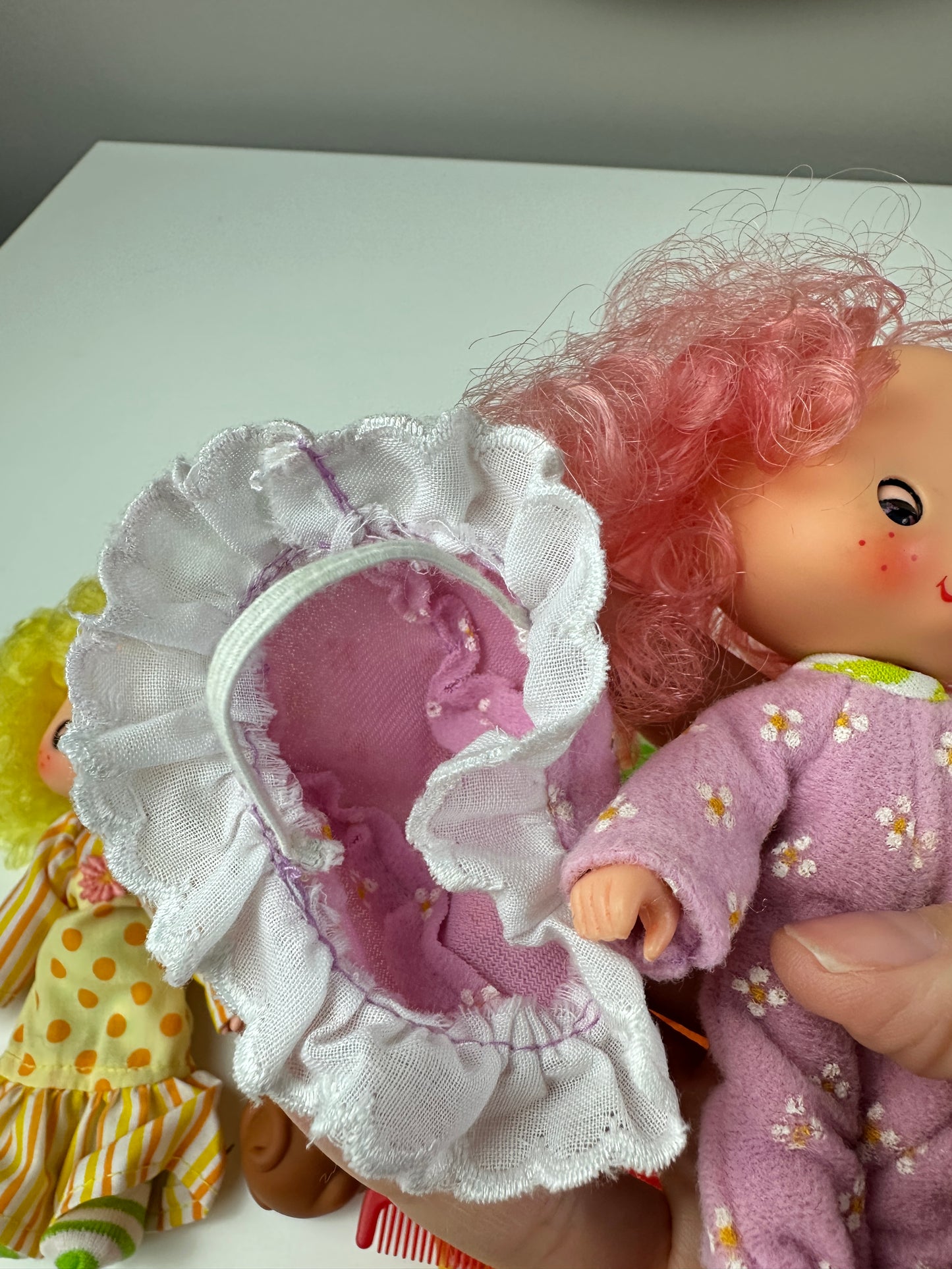 1984 Kenner Strawberry Shortcake Raspberry Tart with Sweet Sleeper Sweet Sleeper Doll