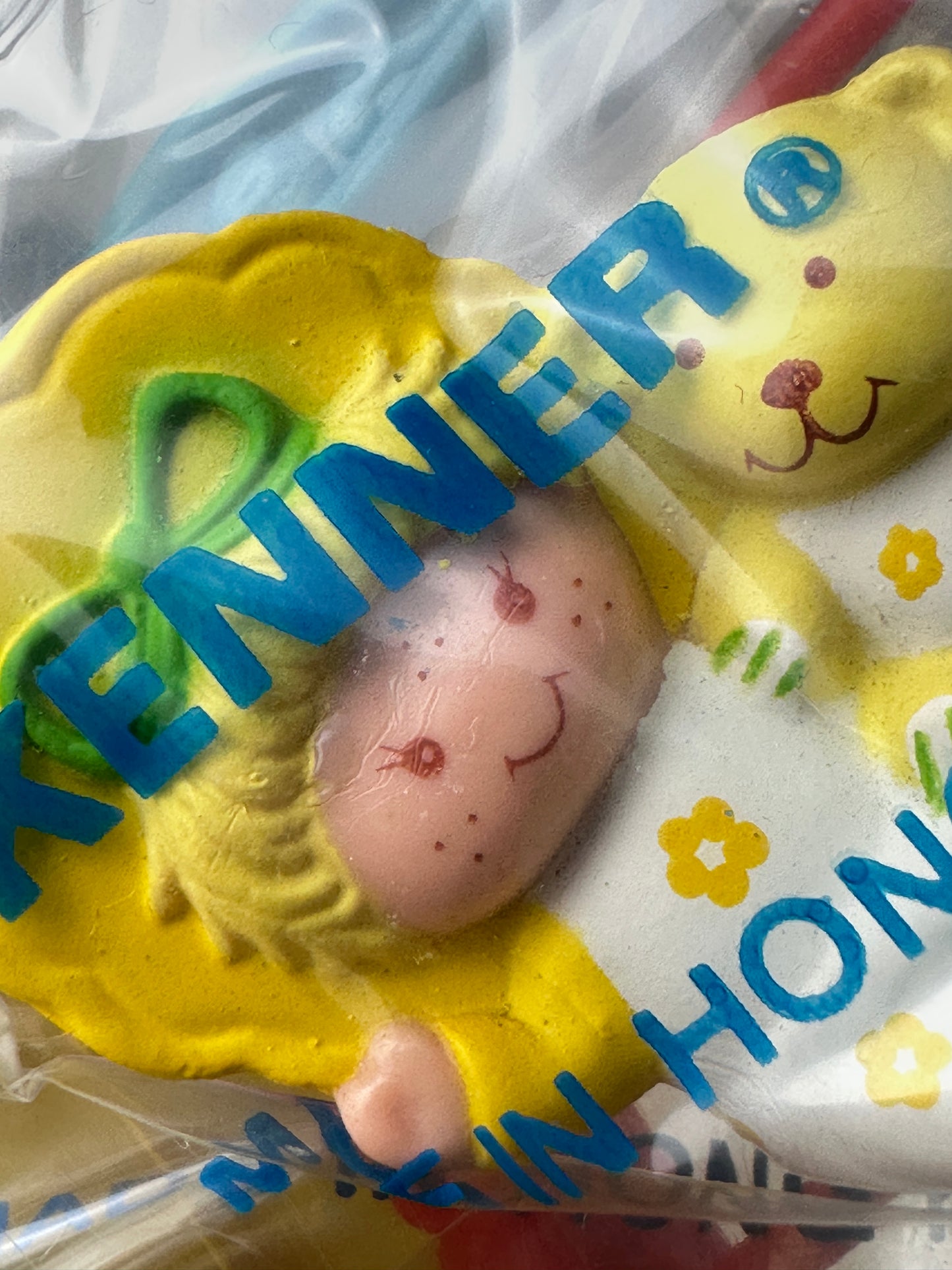 1983 Kenner Strawberry Shortcake Butter Cookie with Jelly Bear on a Swing Deluxe Miniature MIP
