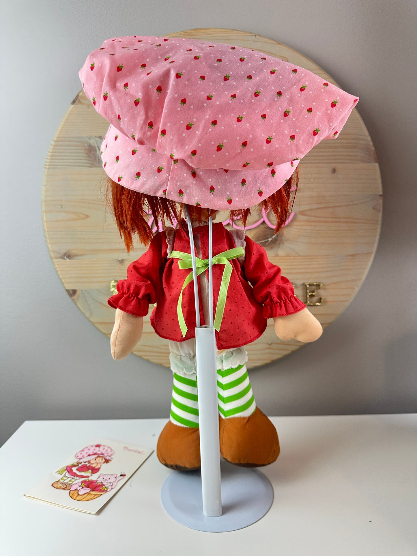 1980 Kenner Strawberry Shortcake Vinyl Face Rag Doll with Thank You Card
