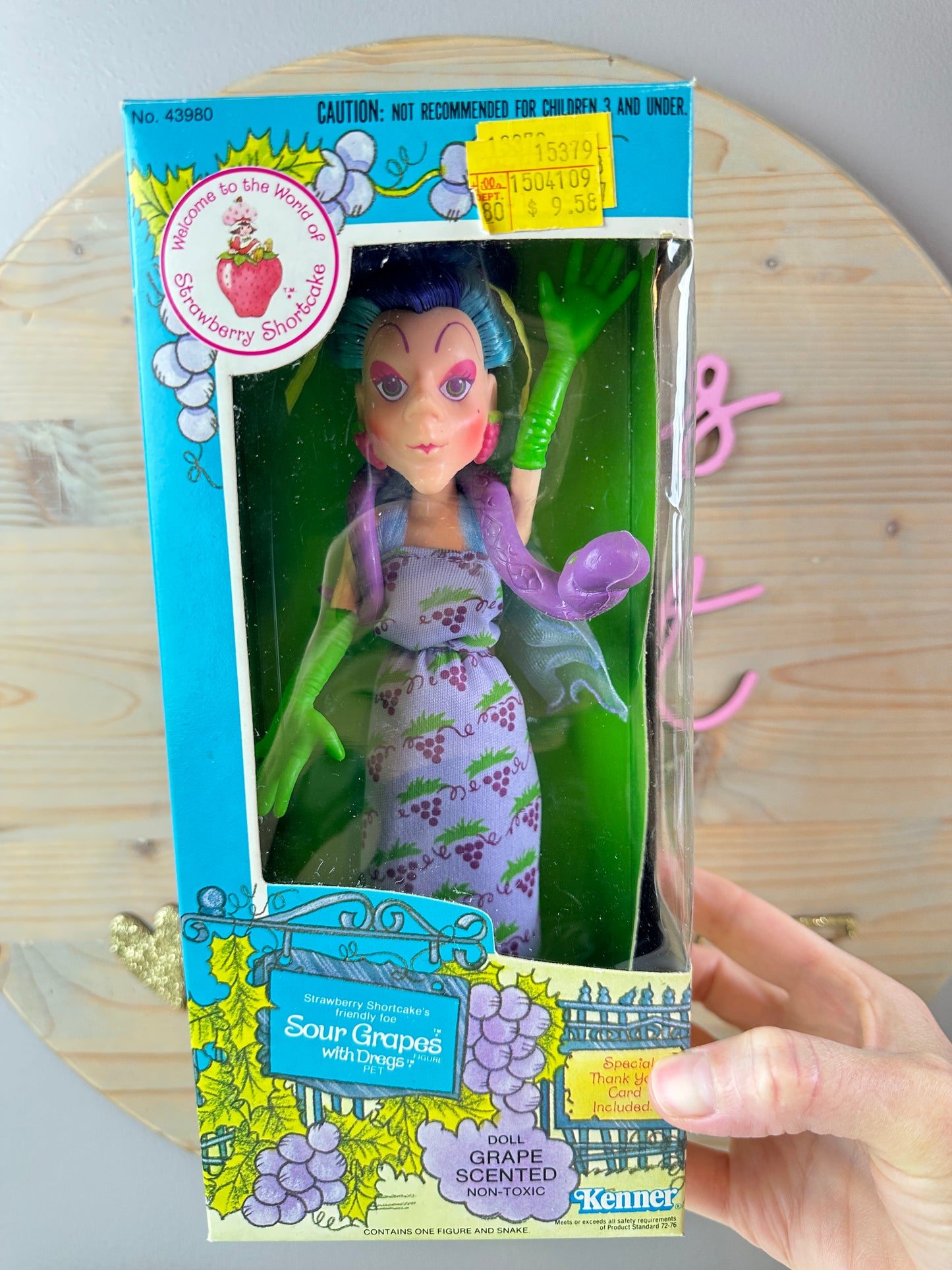 1982 Kenner Strawberry Shortcake Sour Grapes with Dregs Doll with Box