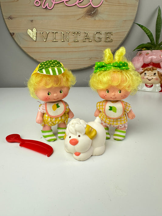 1983 Kenner Strawberry Shortcake Lem and Ada with Sugarwoofer Dolls