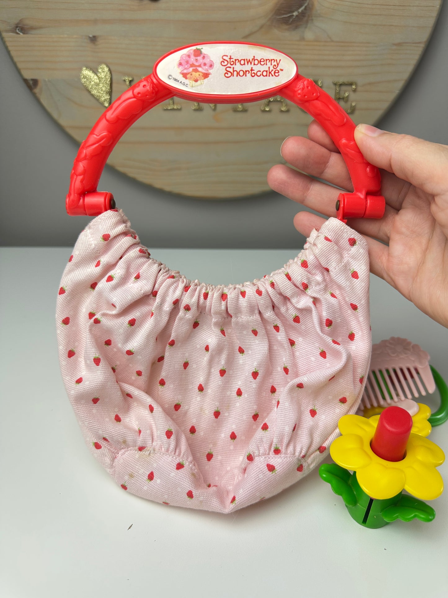 1980s Kenner Preschool Strawberry Shortcake Berry Grown Up Purse Playset