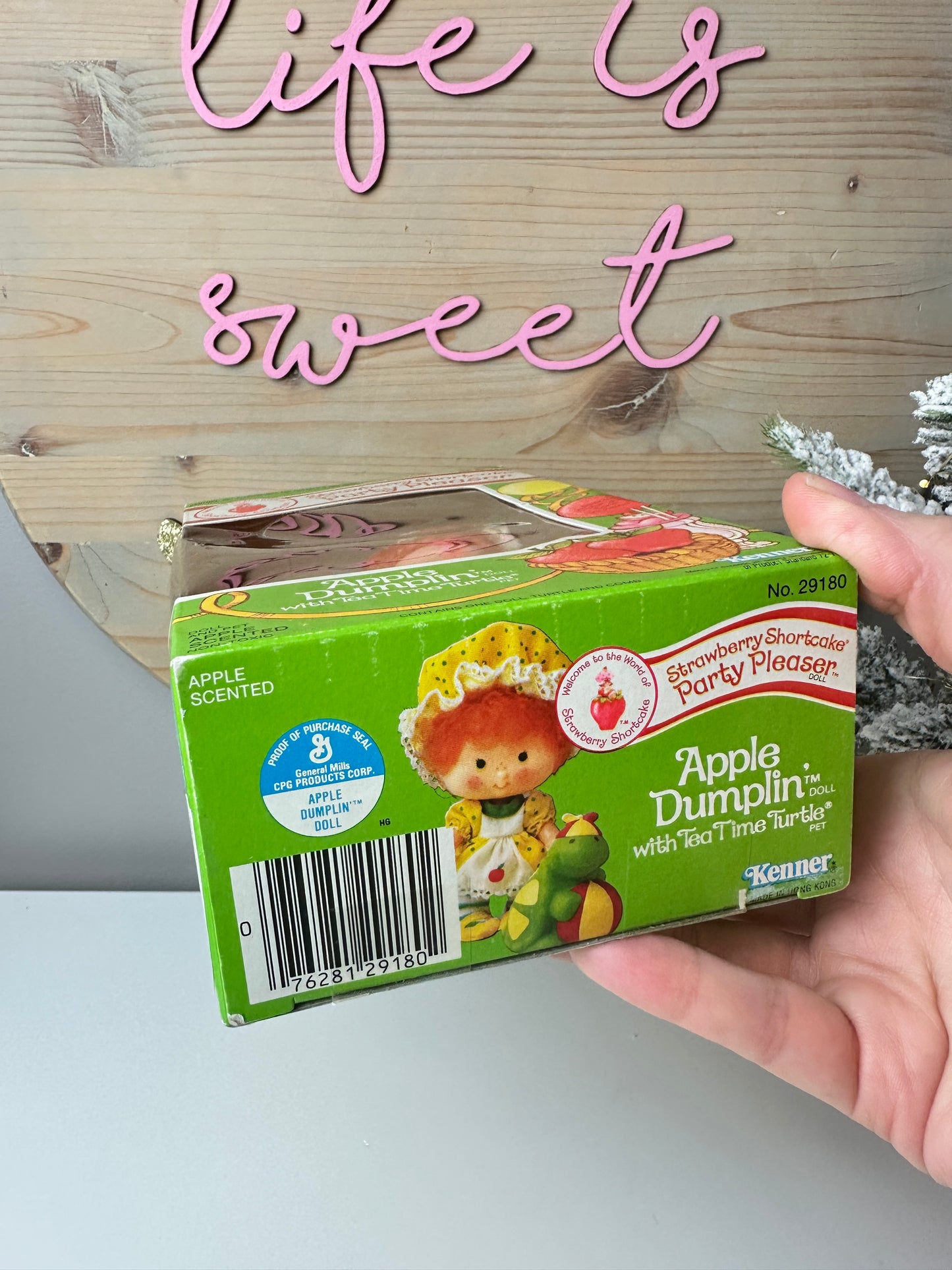1984 Kenner Strawberry Shortcake Apple Dumplin' with Tea Time Turtle Party Pleaser Doll [Factory Sealed]