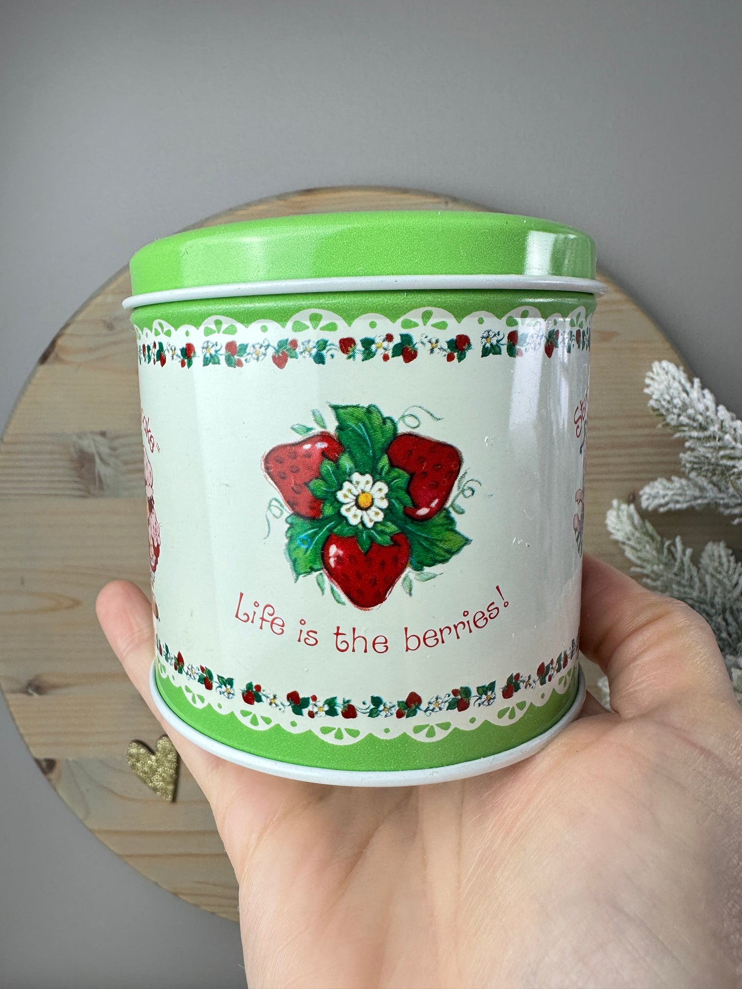 1980s Strawberry Shortcake Green Tin