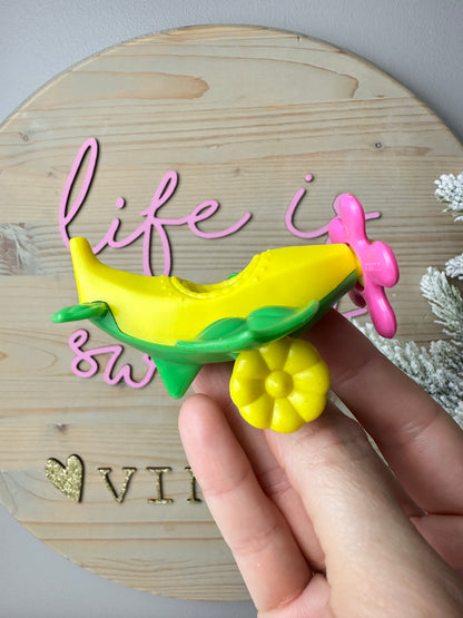 1984 Kenner Strawberry Shortcake Cherry Cuddler with Gooseberry Flying an Airplane Deluxe Miniature *Plane Only* #2