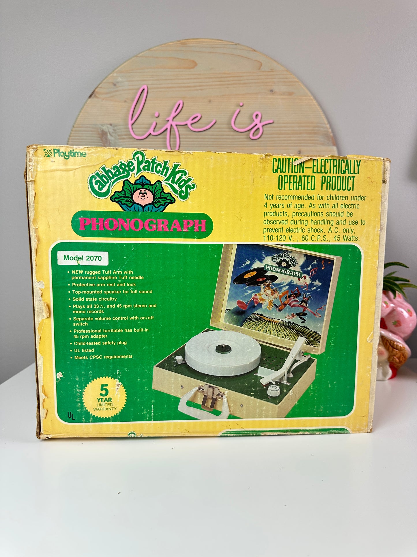 1983 Playtime Cabbage Patch Kids Record Player in Box