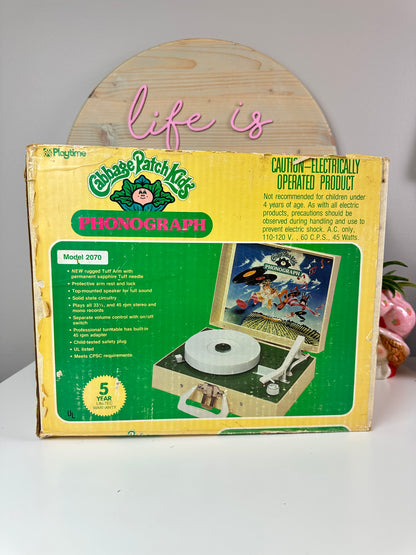 1983 Playtime Cabbage Patch Kids Record Player in Box