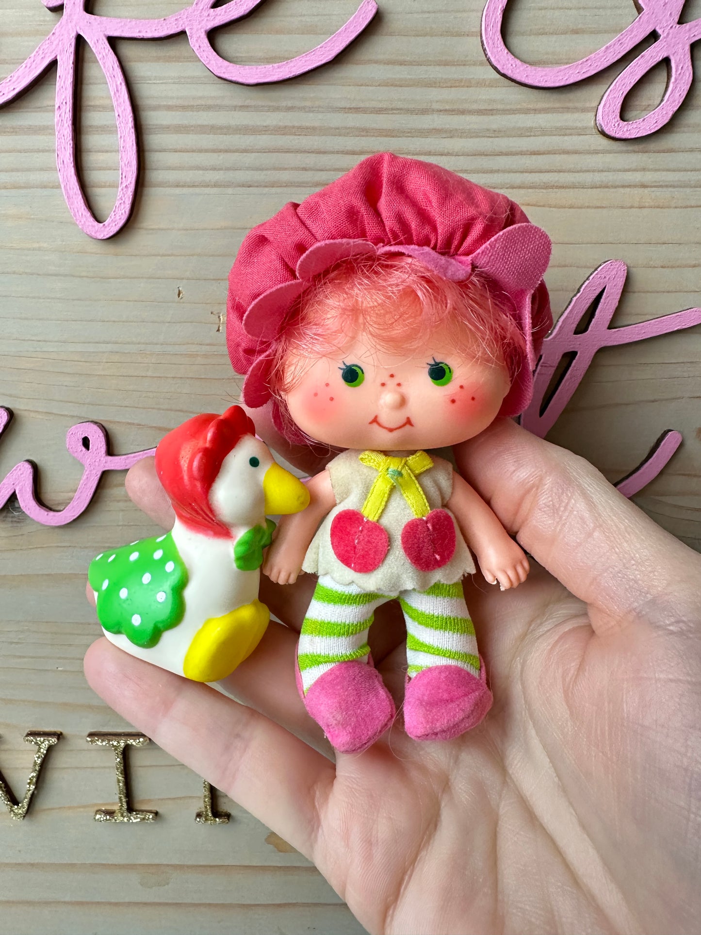 1982 Kenner Strawberry Shortcake Cherry Cuddler with Gooseberry Doll