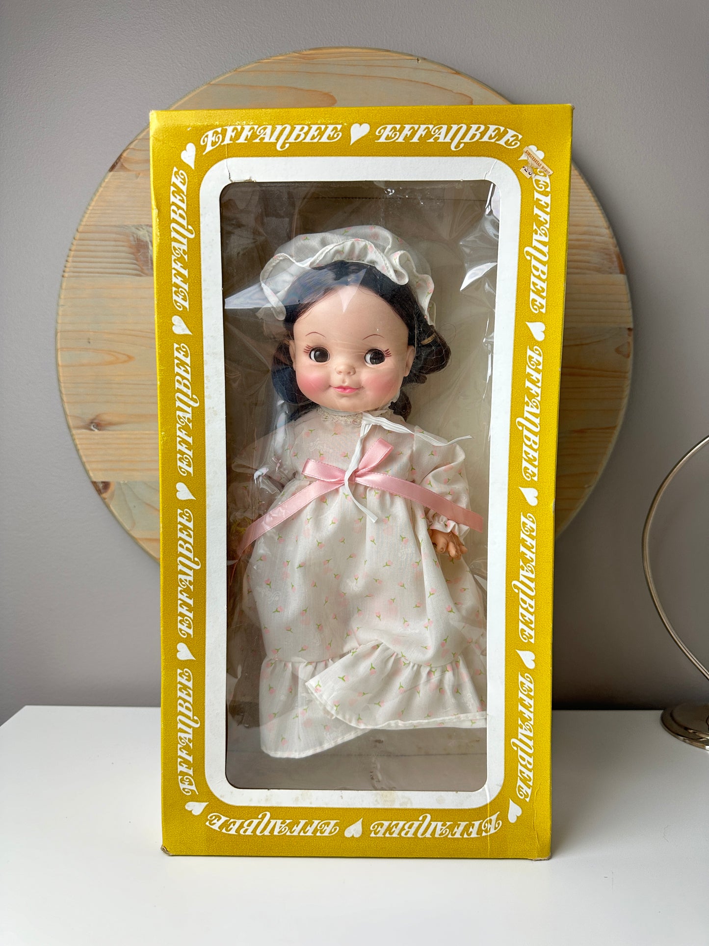 1966 Effanbee Half Pint Brunette Sleepy Eyed Doll in Gown MIB