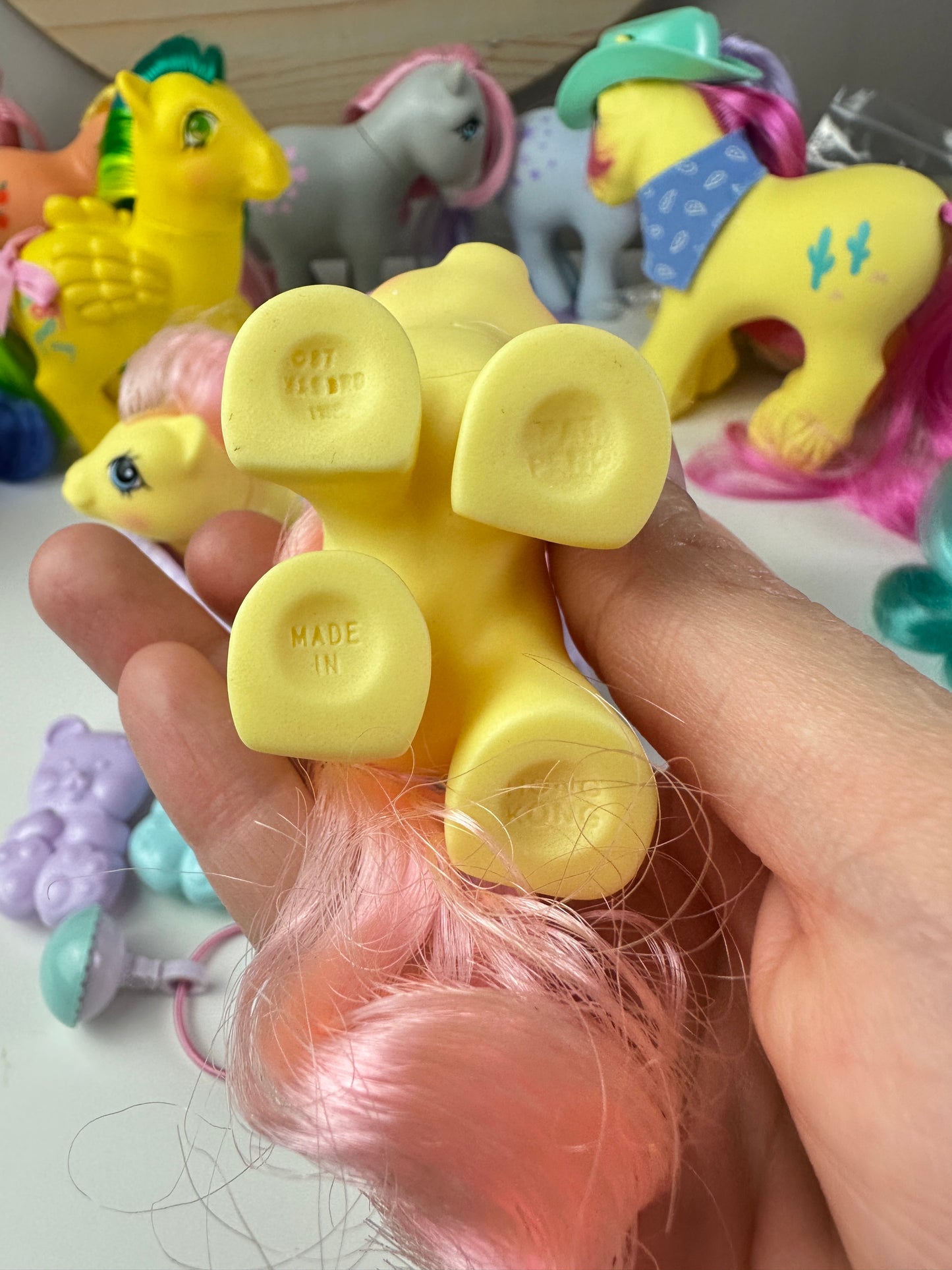 1980s Hasbro My Little Pony Milkweed & Tumbleweed Newborn Twins with Accessories