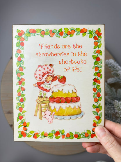 1980s AGC Strawberry Shortcake Decorative Picture