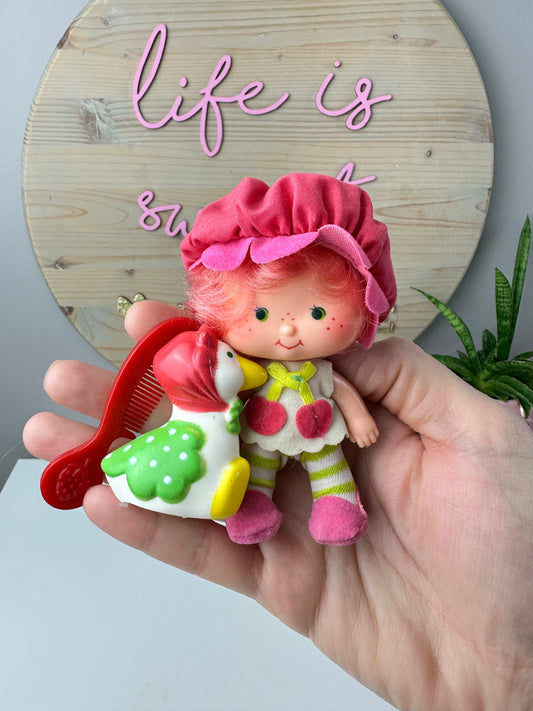 1982 Kenner Strawberry Shortcake Cherry Cuddler with Gooseberry Doll