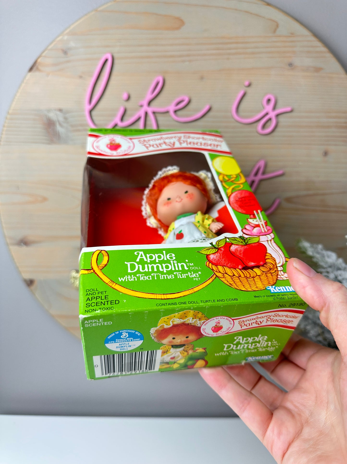 1984 Kenner Strawberry Shortcake Apple Dumplin' with Tea Time Turtle Party Pleaser Doll [Factory Sealed]