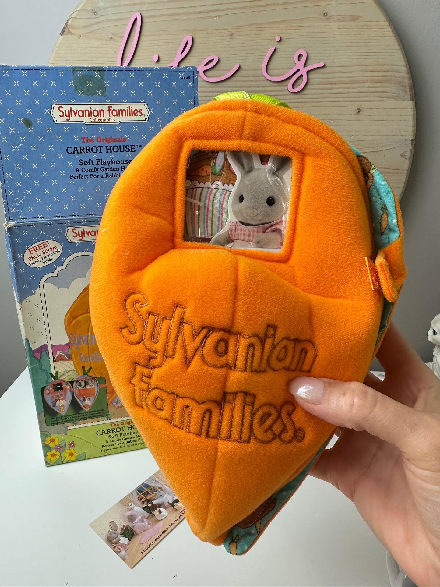 1980s Tomy Sylvanian Families Timbertop Family + Carrot House