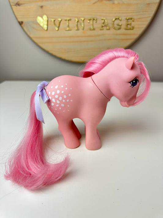 1980s Hasbro My Little Pony Concave Foot Cotton Candy with Ribbon
