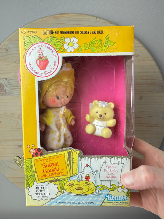 1982 Kenner Strawberry Shortcake Butter Cookie with Jelly Bear Doll NRFB Sealed
