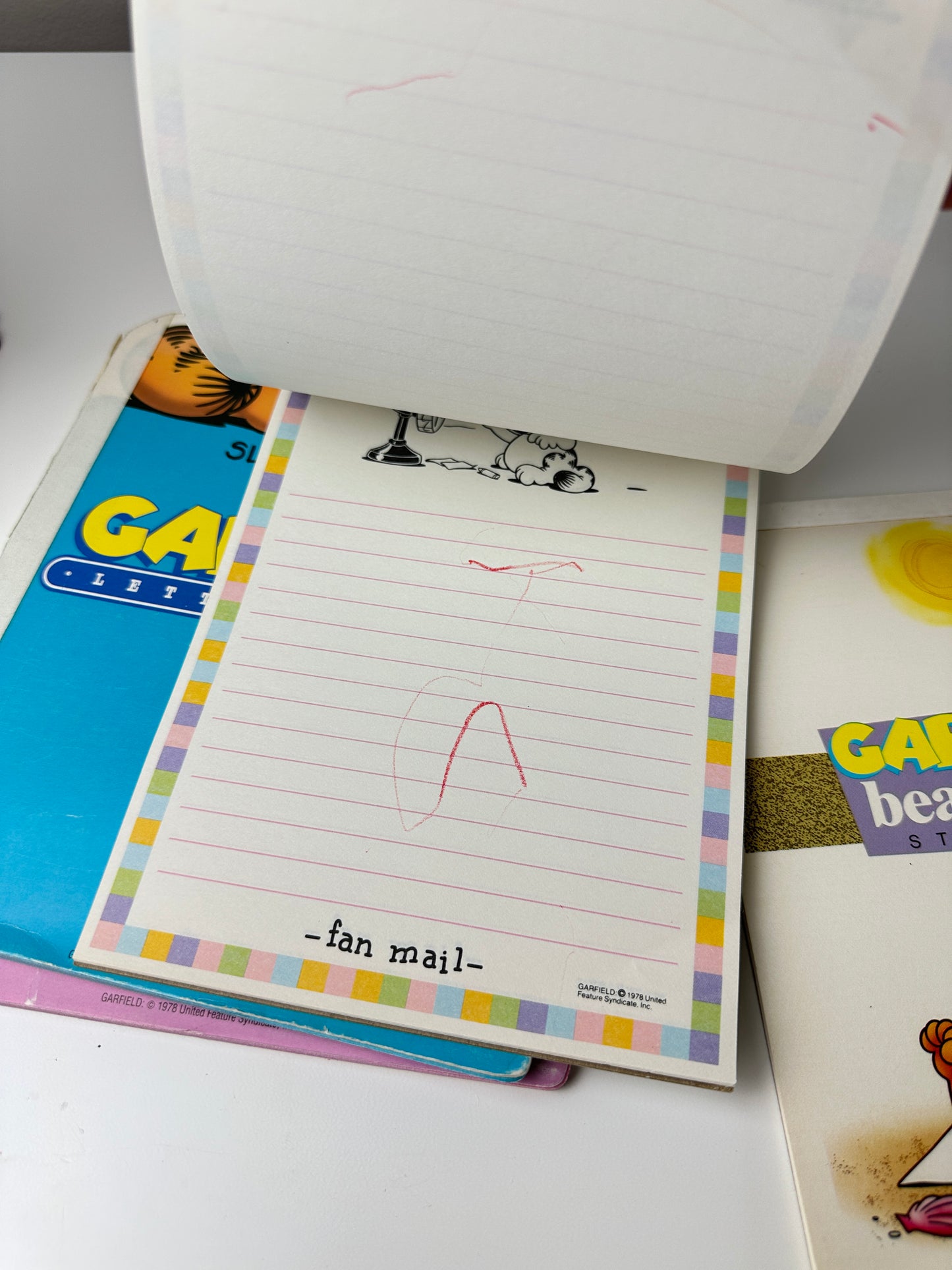 1980s Mead Garfield "Fan Mail" Stationary Notepad 5" x 7"
