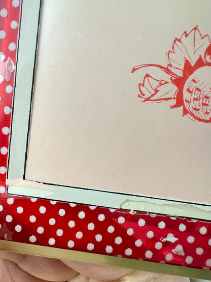 1980s Designer's Collection Strawberry Shortcake Glass Decorative Picture Frame