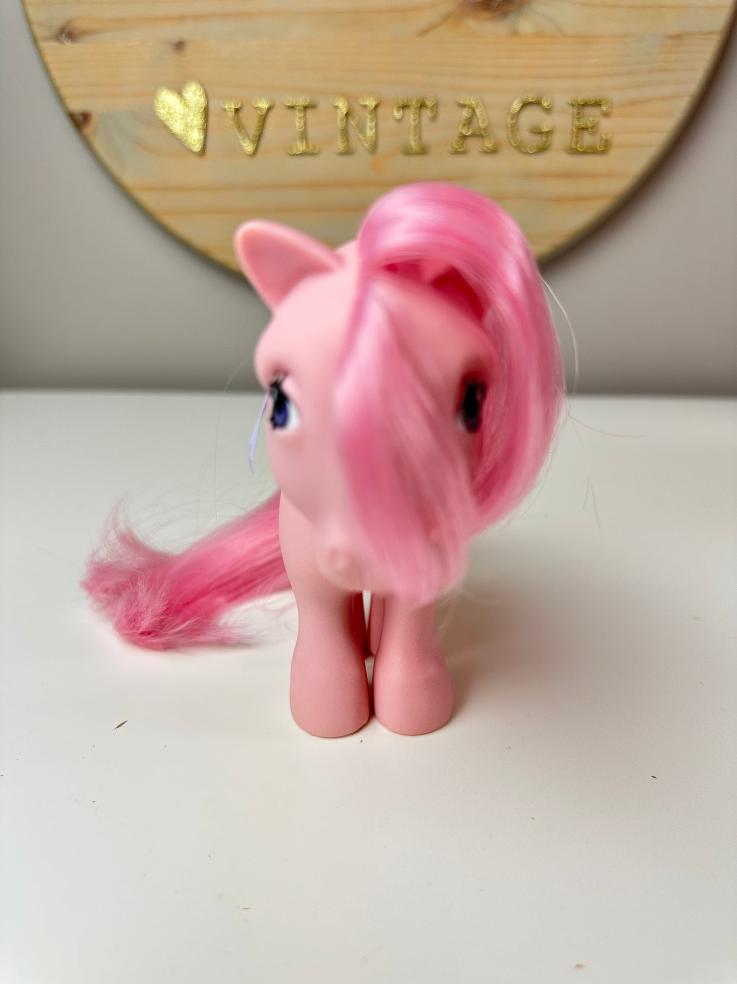 1980s Hasbro My Little Pony Concave Foot Cotton Candy with Ribbon