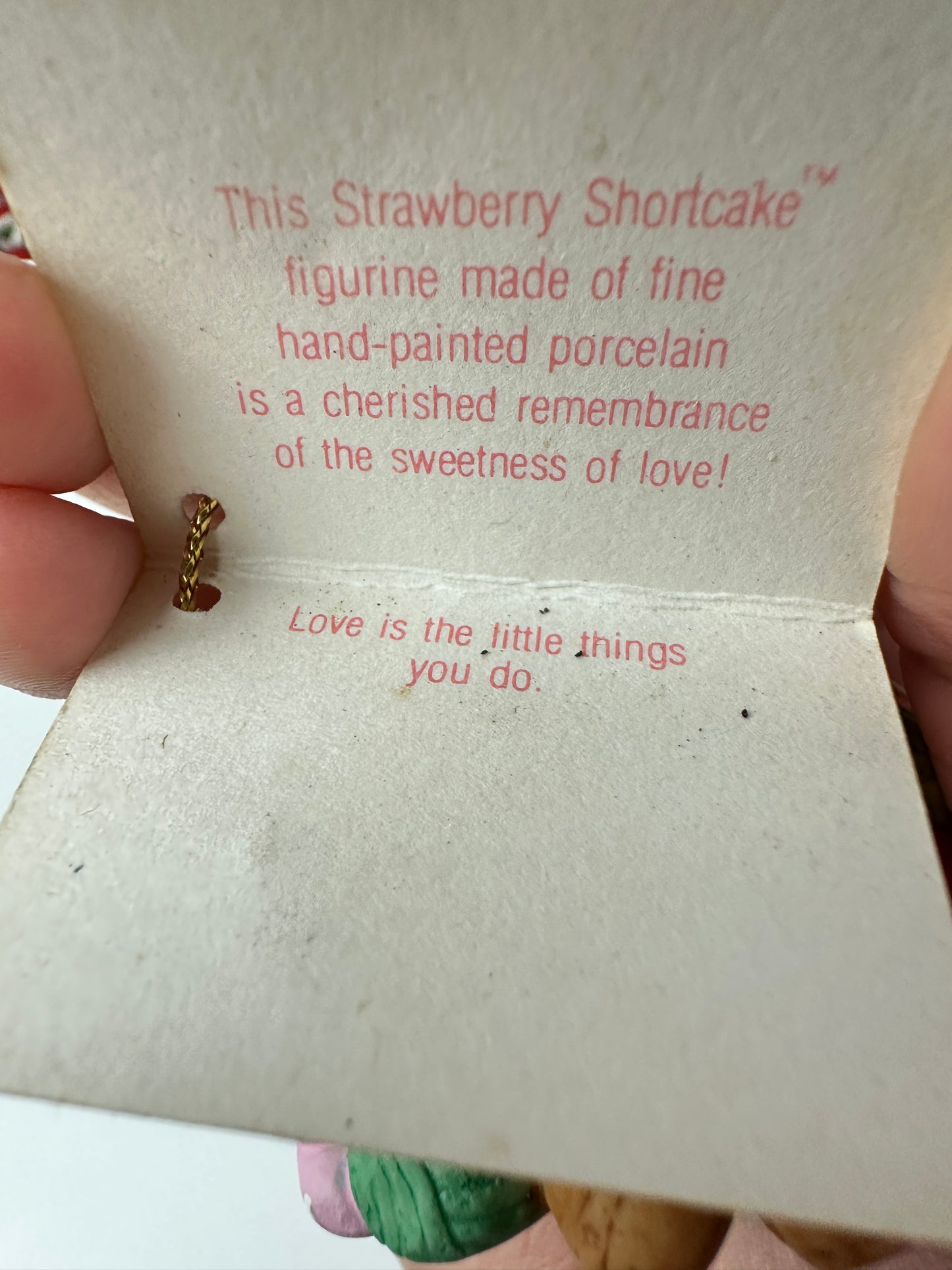 1980s Strawberry Shortcake Designer's Collection Porcelain Figurine "A Little Love" with Tag