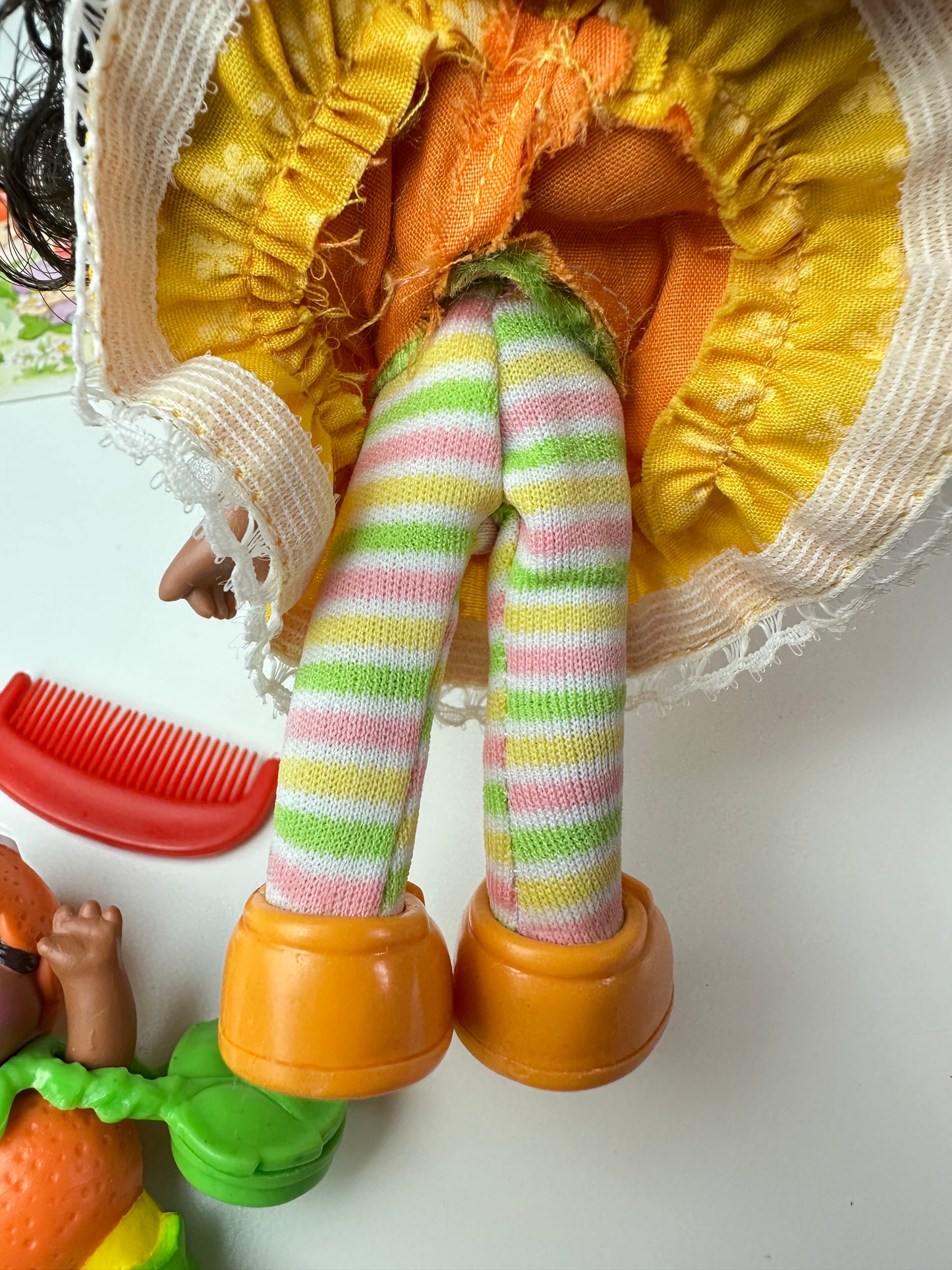 1985 Kenner Strawberry Shortcake Orange Blossom Berrykin Doll with Orange Berrykin *Berry Vault*