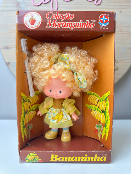 1980s Kenner Strawberry Shortcake Colecao Moranguinho Brazil Bananinha Doll MIB *Berry Vault*